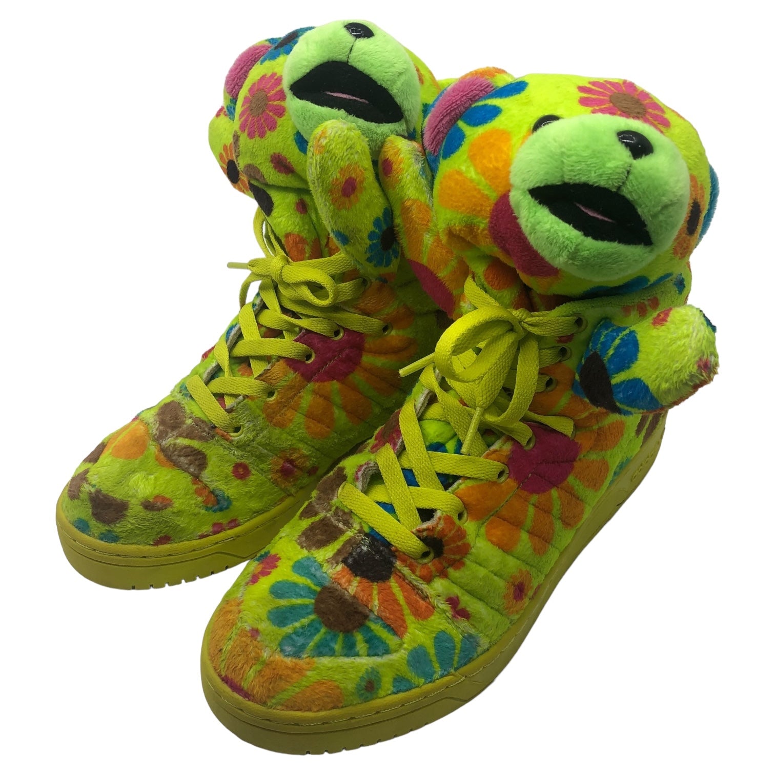 Jeremy Scott×adidas(ジェレミースコットアディダス) BEAR FLOWER POWER ベア フラワー パワー G61076 25.5cm ライトグリーン ハイカット スニーカー クマ