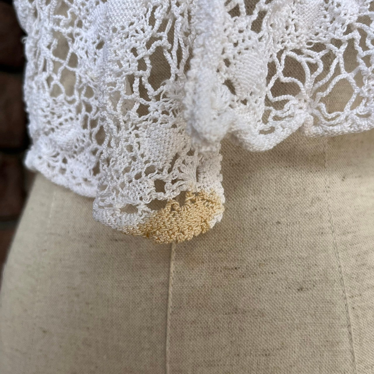 vintage(ヴィンテージ) 40’s~ lace stich short bolero レース編みのショートボレロ カーディガン 表記無し(Mサイズ程度) ホワイト