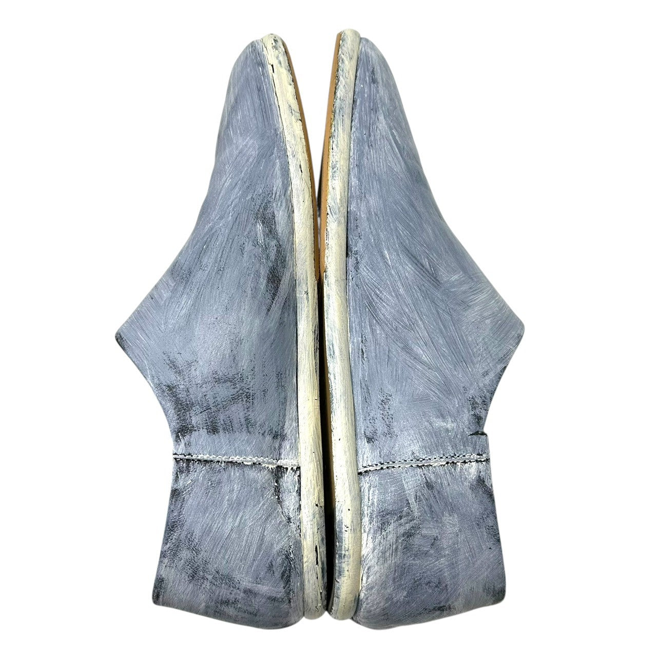 MAISON MARGIELA(メゾンマルジェラ) 21AW Paint Tabi Babouche ペンキ ペイント 足袋 バブーシュ レザー スリッポン S57WR0051 42(27.0cm程度) ホワイト