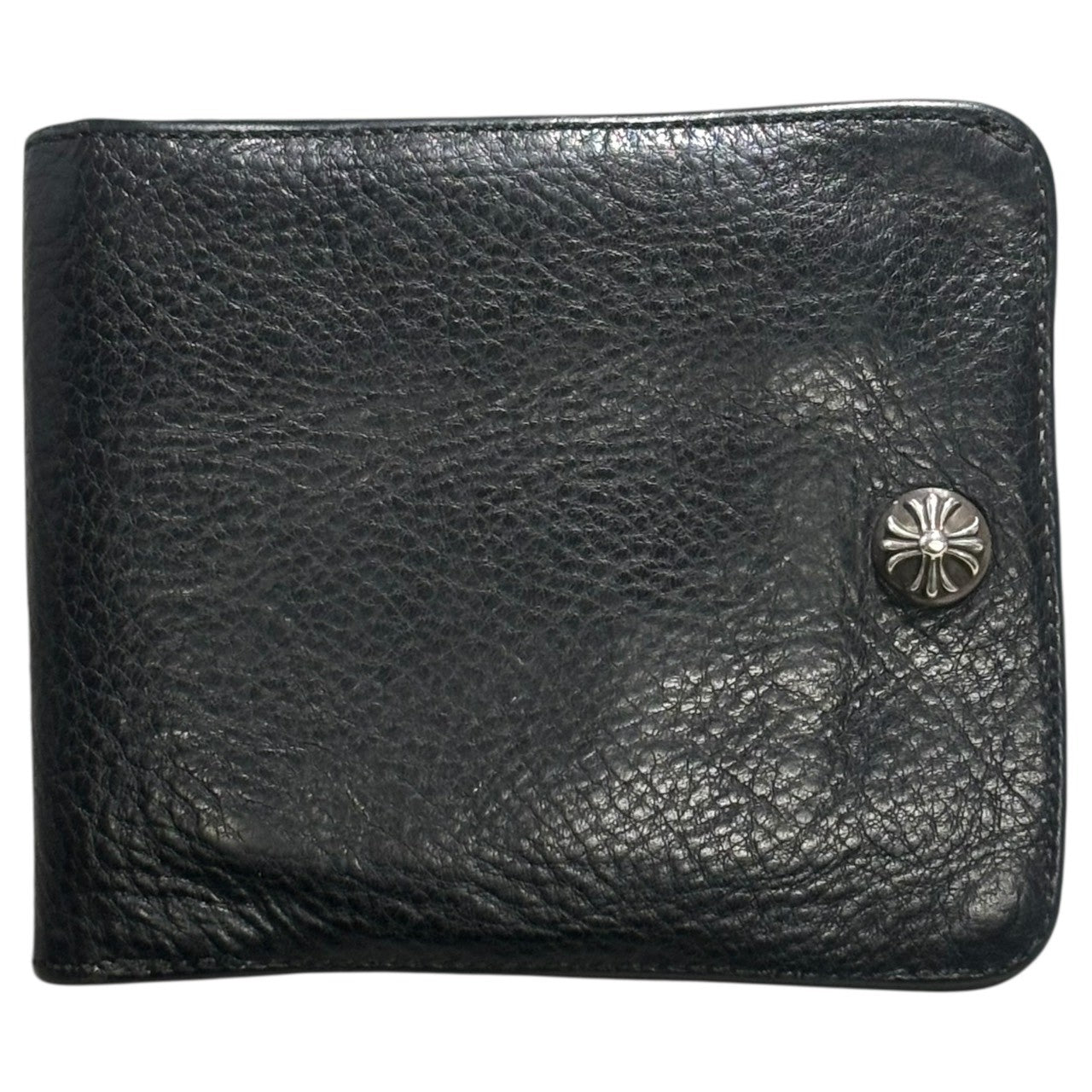 CHROME HEARTS(クロムハーツ) 1SNAP WALLET 1スナップ クロスボタン ウォレット ブラック 2つ折り財布 インボイス付