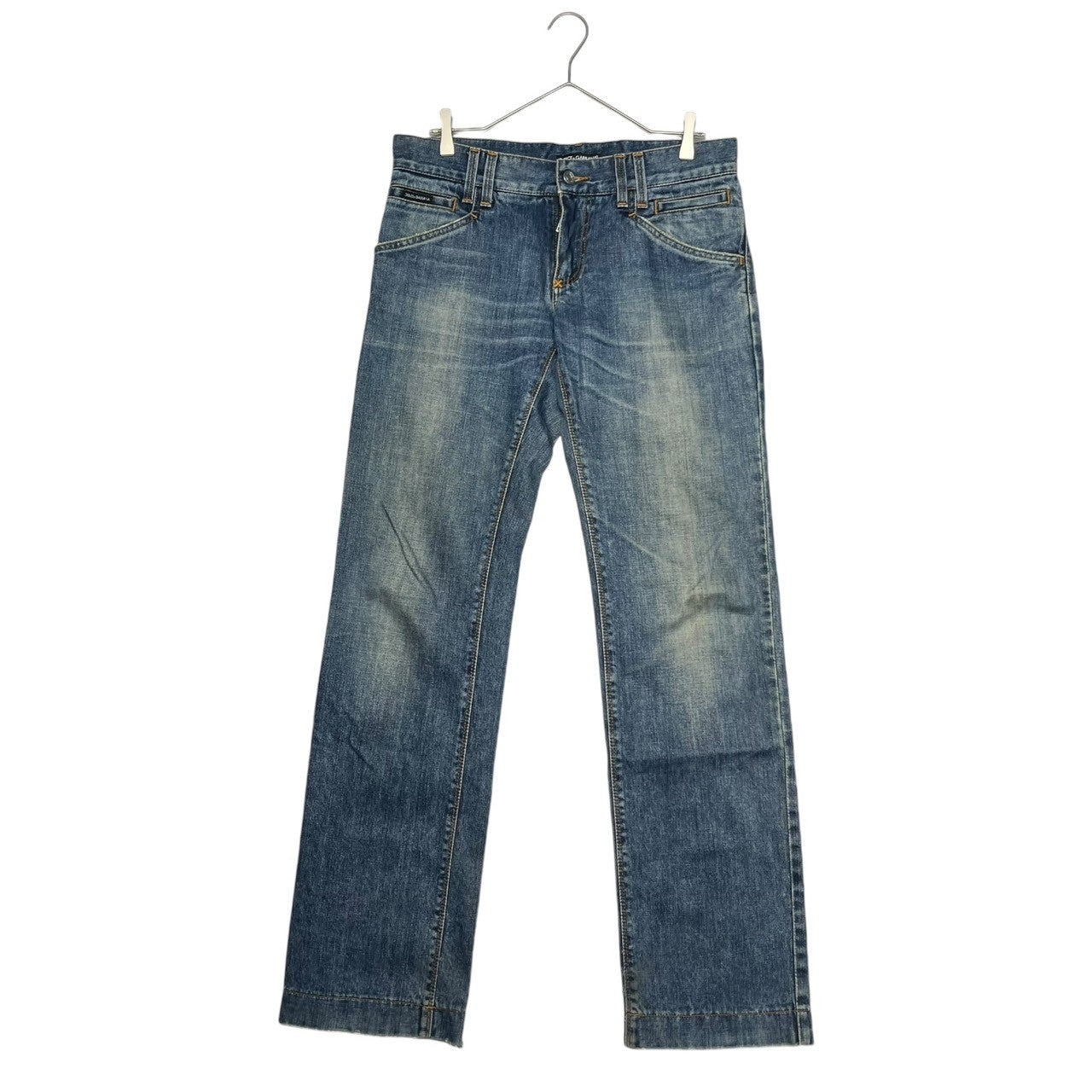 DOLCE&GABBANA(ドルチェ&ガッバーナドルガバ) 00's back plate denim pants バックプレート ロゴ デニム パンツ G3S9TD G8483 46(M程度) インディゴ ワイド Y2K