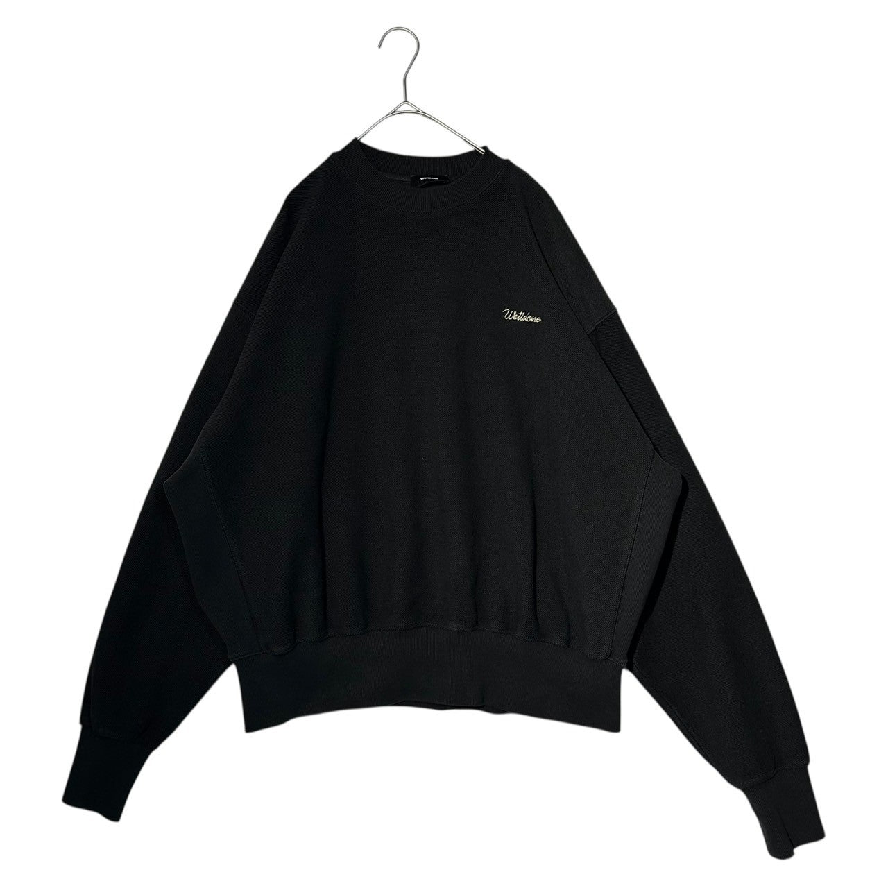 WELLDONE(ウェルダン) Logo Embroidery Crewneck Sweatshirt ロゴ 刺繍 クルーネック スウェット S ブラック
