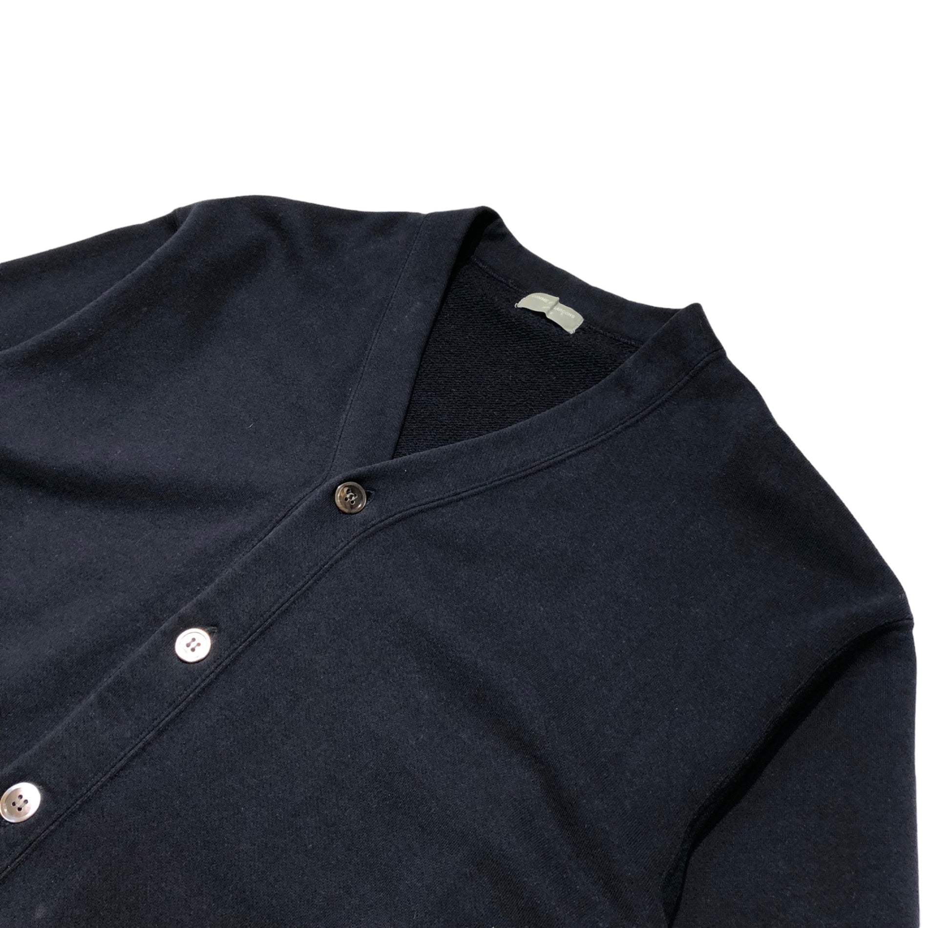 COMME des GARCONS HOMME(コムデギャルソンオム) 90's back logo sweat cardigan バックロゴ スウェット カーディガン 田中オム HT-080250 表記無し(FREE) ブラック AD1991 初期ロゴ 稀少品