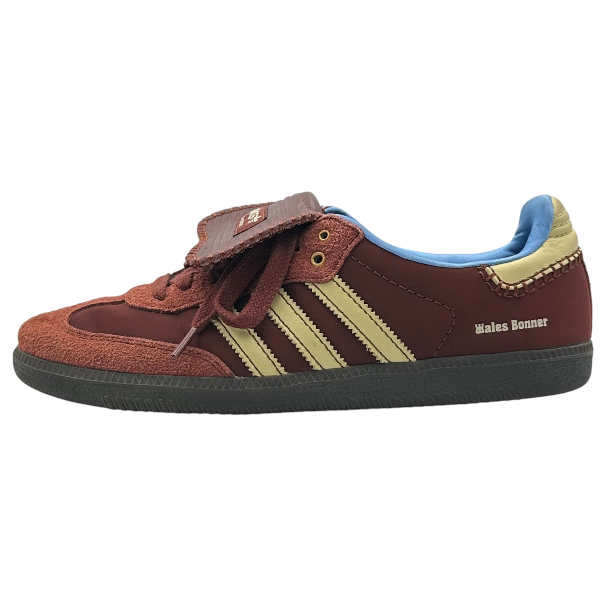 adidas×WALES BONNER(アディダス×ウェールズボナー) Samba Nylon Low "Fox Brown/Sandy Beige/Lucky Blue" サンバ ナイロン ロー IE0579 27.5cm ボルドー×ライトブルー ローカット スニーカー コラボ