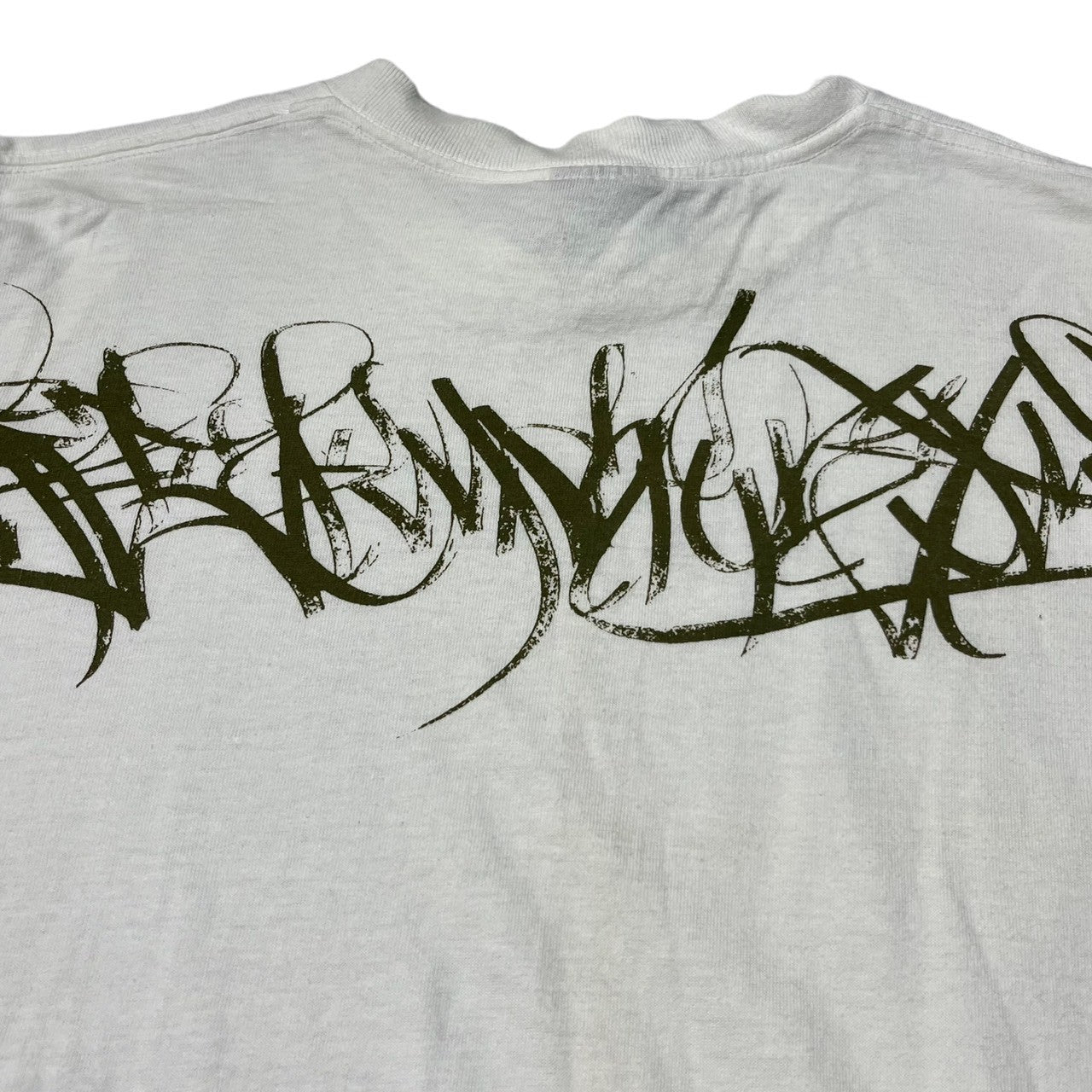 STUSSY(ステューシー) 90’s~00's landscape painting with cars 車 景色 Tシャツ 紺タグ SIZE M ホワイト×ブラック 90~00年代 OLD STUSSY