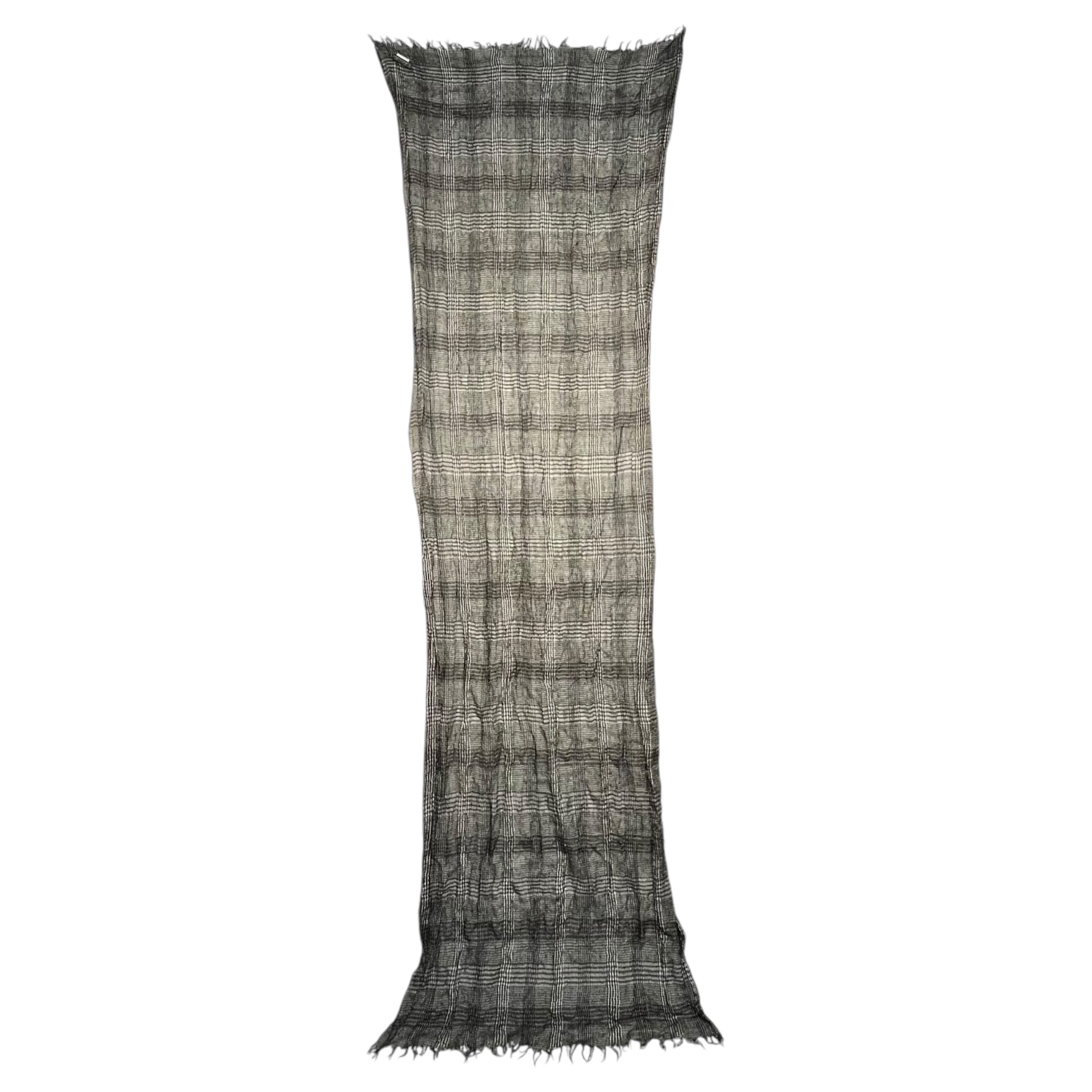 Faliero Sarti(ファリエロ・サルティ) ウールシルクグレンチェックストール ブラック×ホワイト