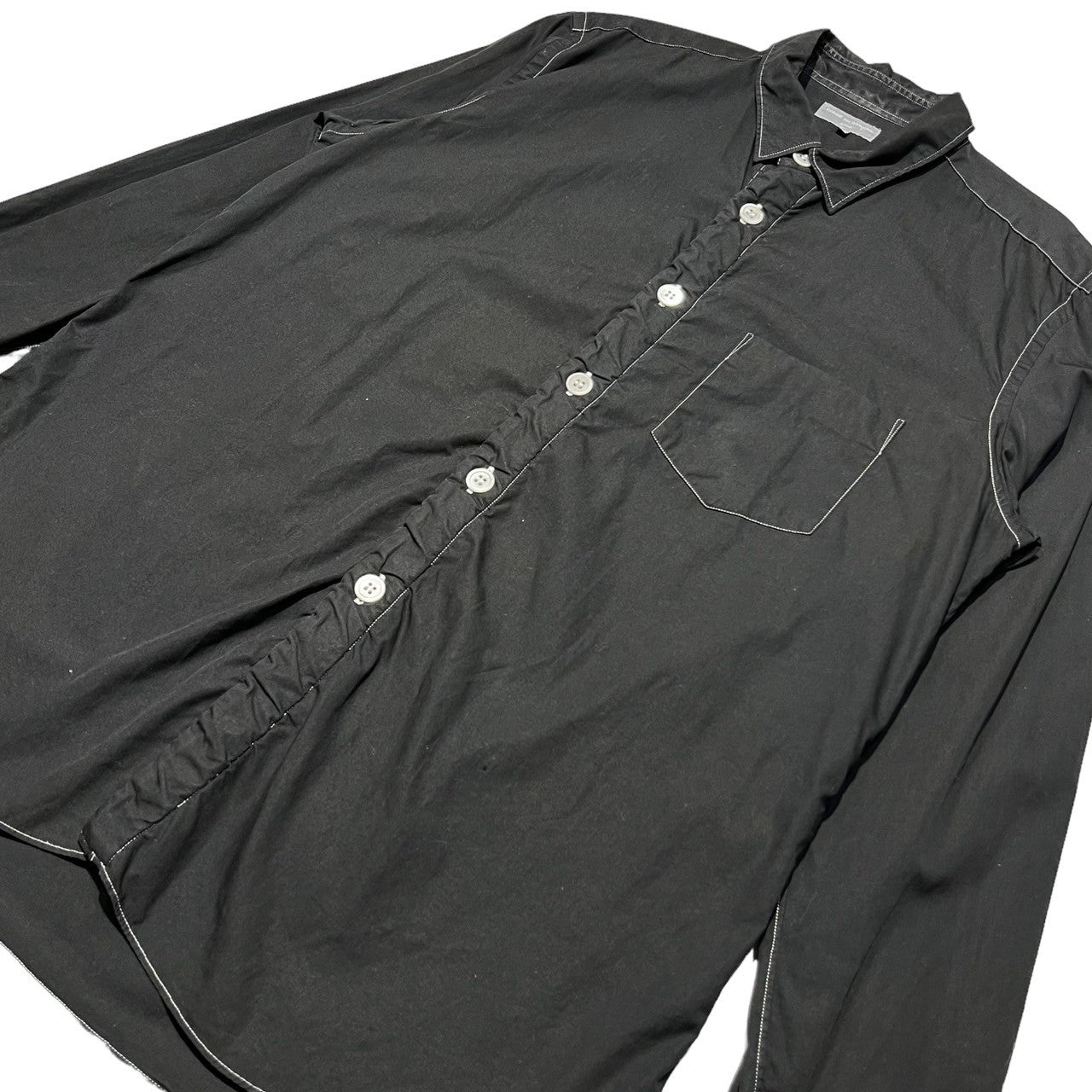 COMME des GARCONS HOMME(コムデギャルソンオム) 03AW white stitch shirt/ホワイトステッチシャツ HK-B076 SIZE M ブラック×ホワイト AD2003 川久保玲/渡辺 淳弥
