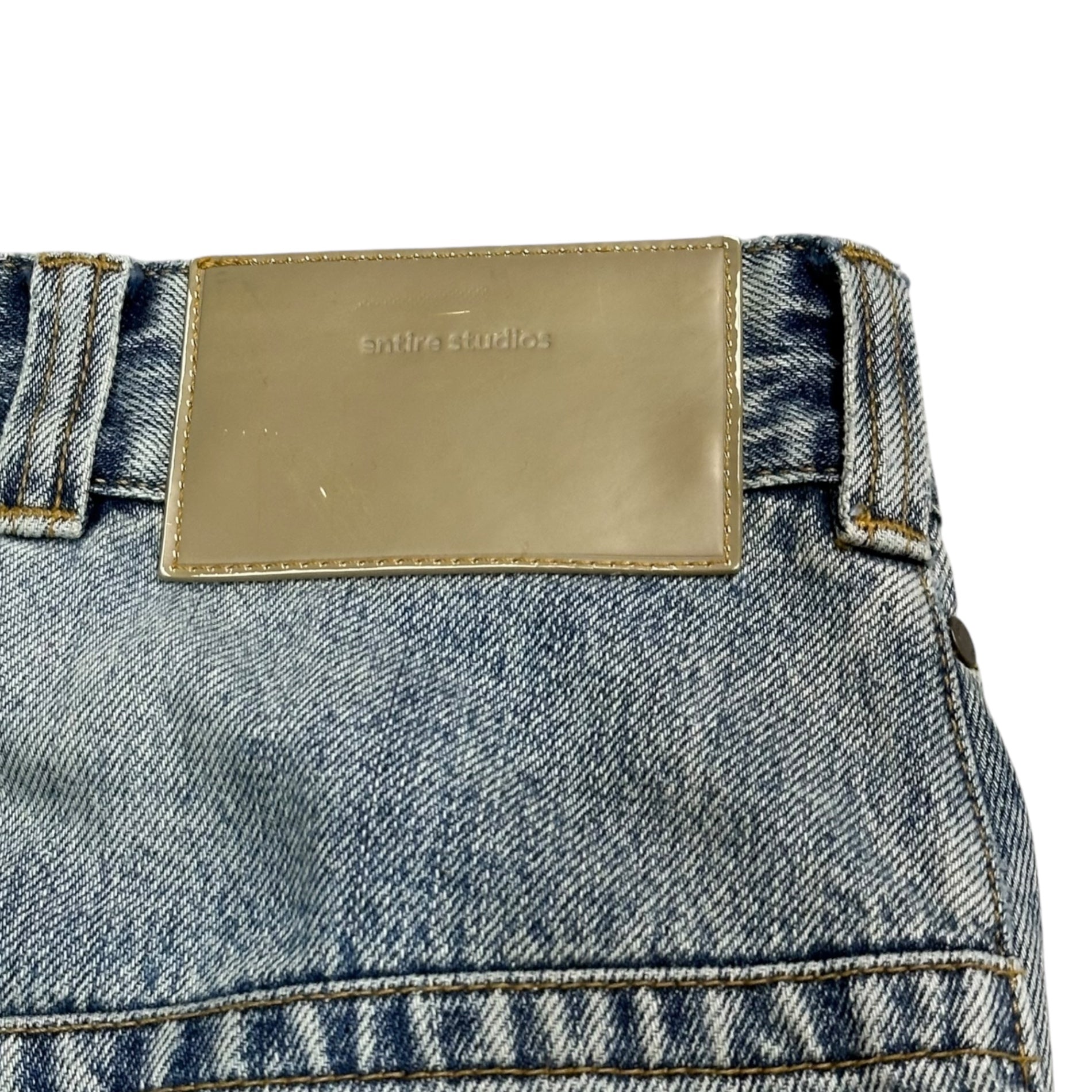 entire studios(エンタイアスタジオ) D-SHORTS SURFACE WAVE / SURFACEWAVE ユーズド加工 デニム ショーツ ES2570SW M インディゴ ハーフ ショート パンツ