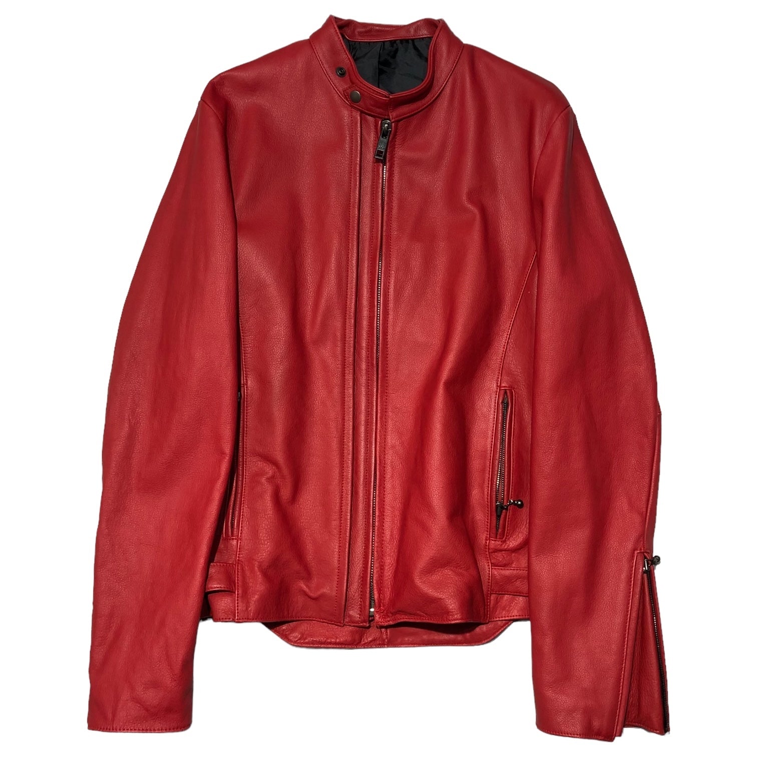 5351pour les hommes(ゴーサンゴーイチプールオム) single rider jacket シングル ライダース ジャケット 0240092025 L レッド レザー ダブルジップ