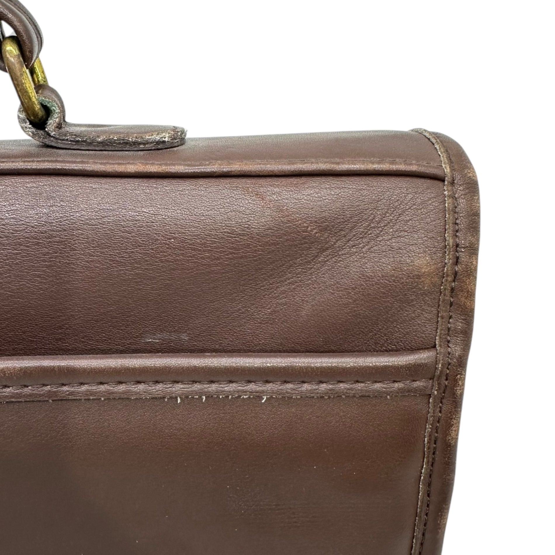 OLD COACH(オールドコーチ) Willis Turnlock Leather 2-Way briefcase ウィリス ターンロック レザー 2WAY ブリーフ ケース 5181 ブラウン ビジネス ショルダー バッグ