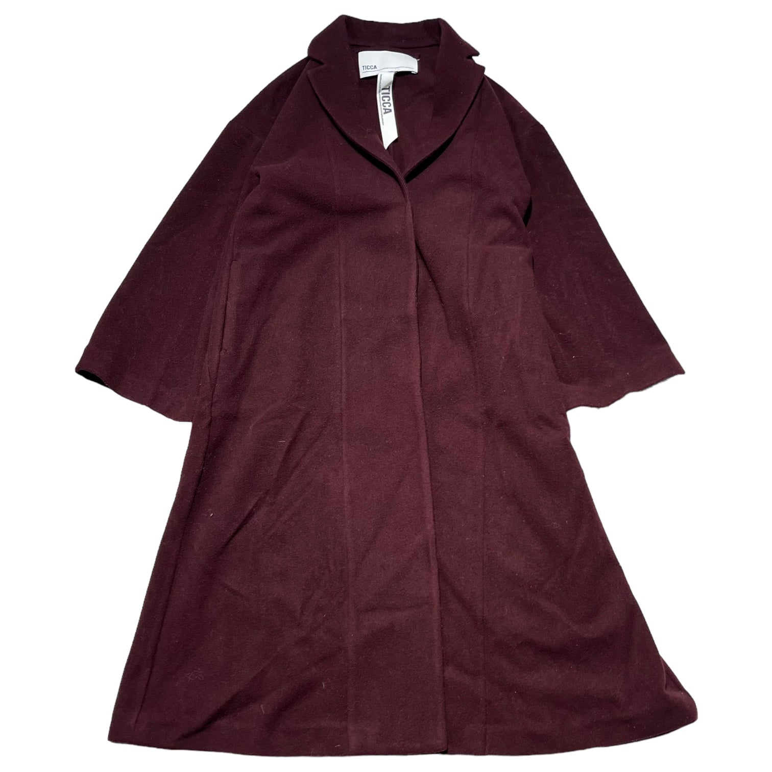 TICCA(ティッカ) オーバーサイズチェスターコート TAGA-316-02 SIZE 38(M) ワインレッド