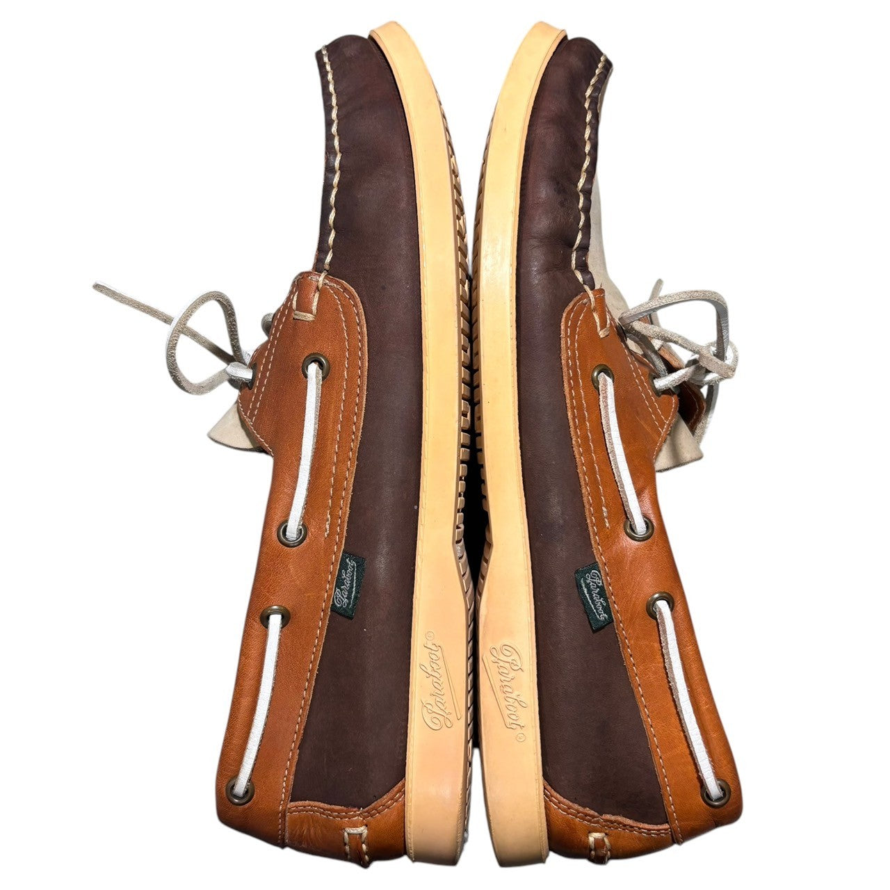 Paraboot×SOPHNET.(パラブーツ×ソフネット) BARTH moccasin deck shoes バース モカシン デッキ シューズ 表記消(28cm程度) ブラウン×アイボリー コラボ 別注
