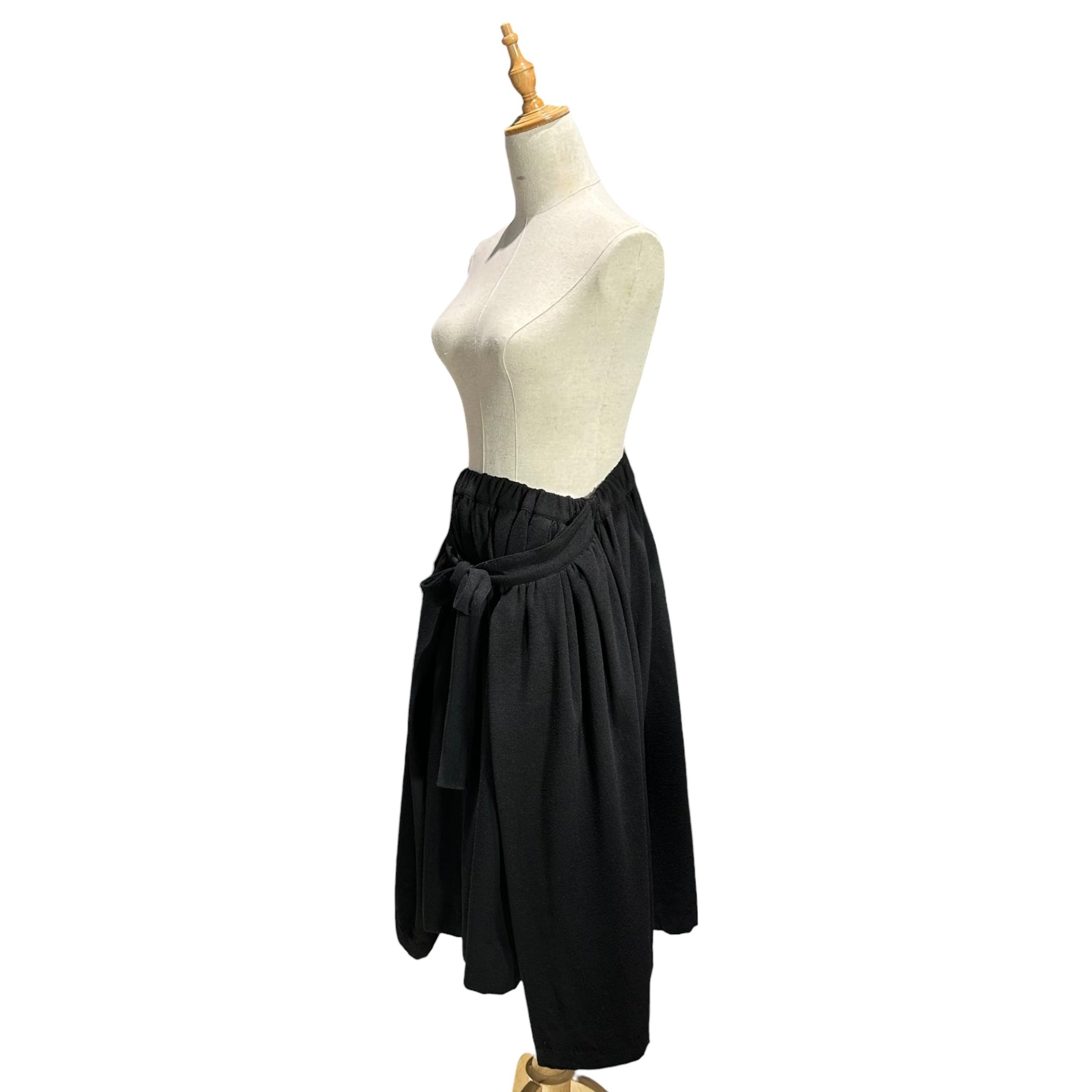 COMME des GARCONS(コムデギャルソン) 25AW Polyester-Felted Reconstructed Gathered Balloon Skirt ポリ 縮絨 再構築 ギャザー バルーン スカート RP-S013 XS ブラック AD2025