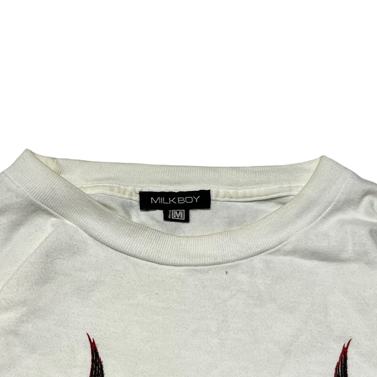 MILKBOY(ミルクボーイ) 90's Indian skull long sleeve t-shirt インディアンスカル 長袖Tシャツ 90年代 M ホワイト