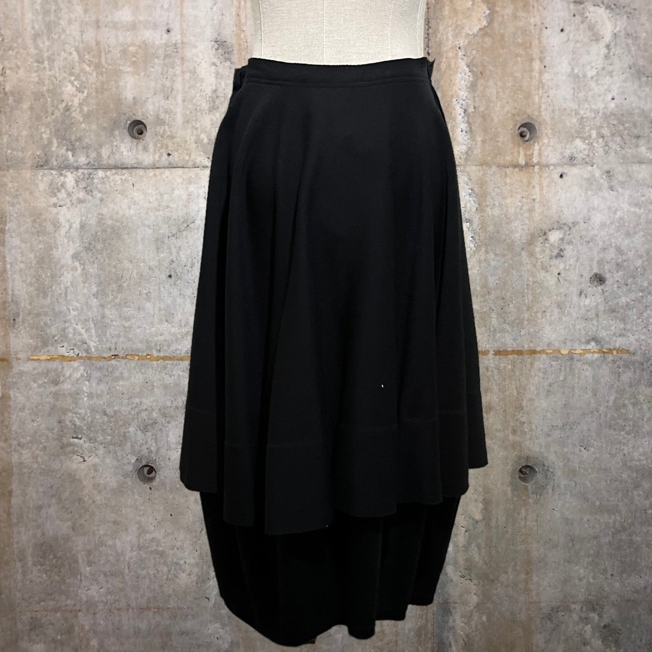 COMME des GARCONS(コムデギャルソン) 02AWポリ/ウールレイヤードデザインスカート GG-S028 S ブラック AD2002