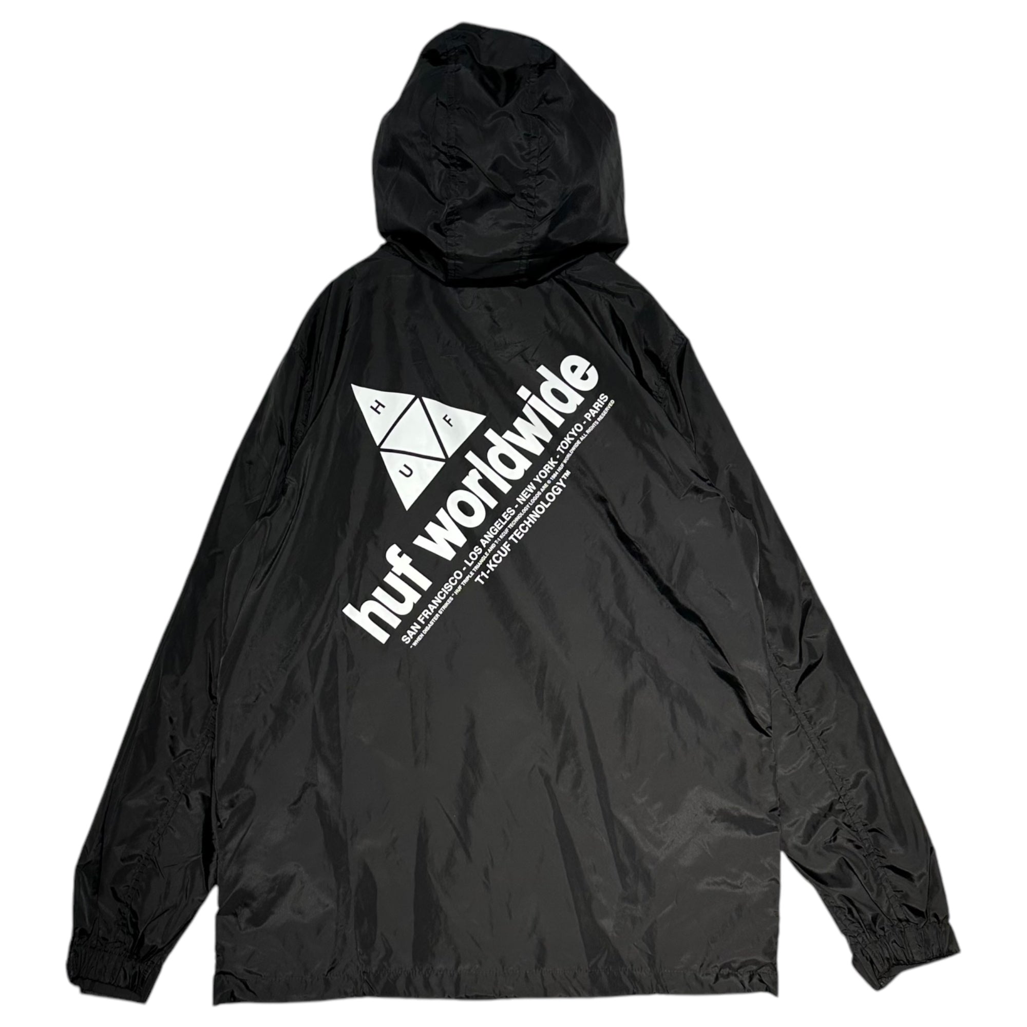 HUF(ハフ) Peak Anorak Jacket ピーク アノラック ジャケット JK00079 S ブラック ナイロン パーカー