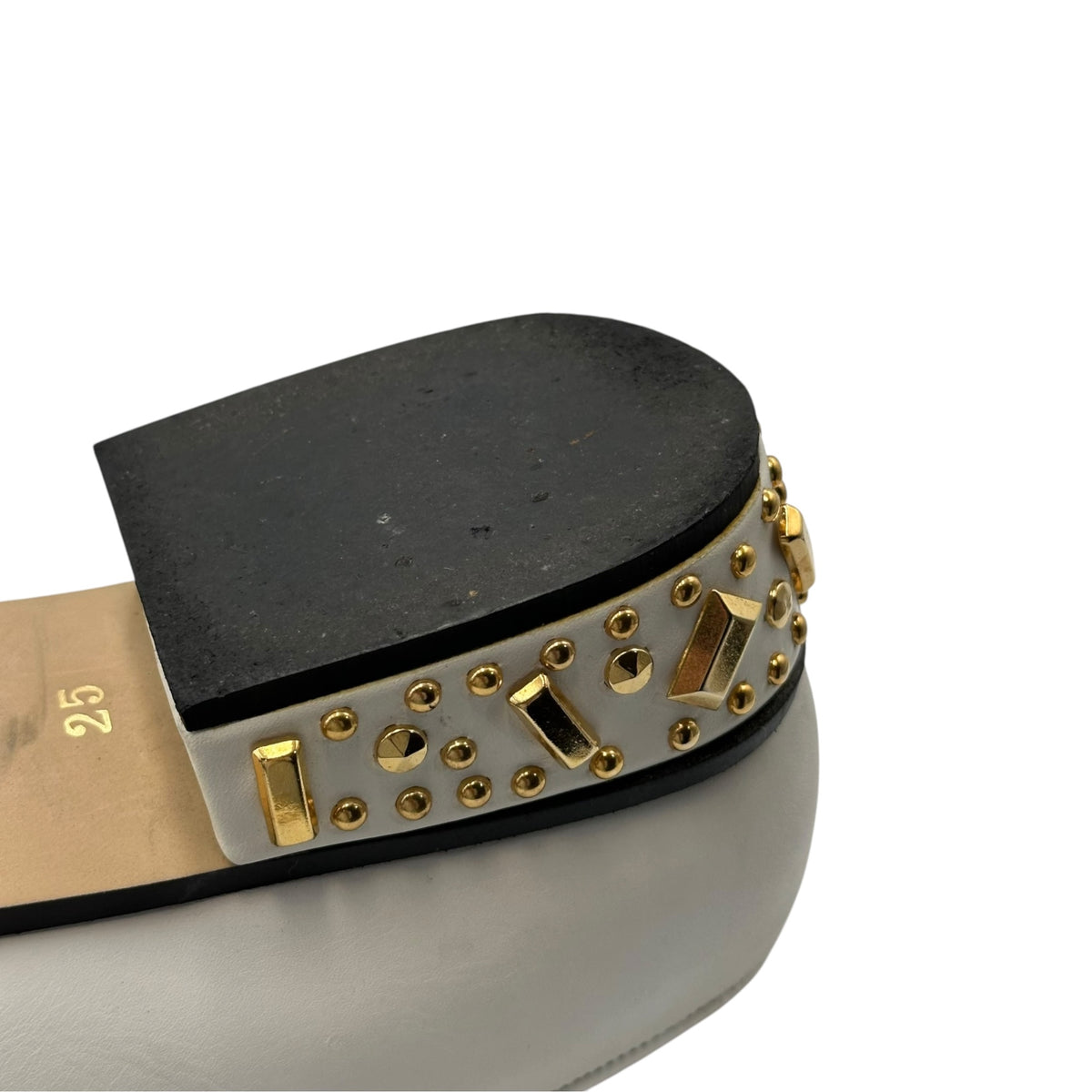 COMME des GARCONS HOMME PLUS(コムデギャルソンオムプリュス) 2007SS ”Golden boy” Studded Loafers ゴールデンボーイ スタッズ ローファー PS-K103 25cm ホワイト 00's 革靴 レザー