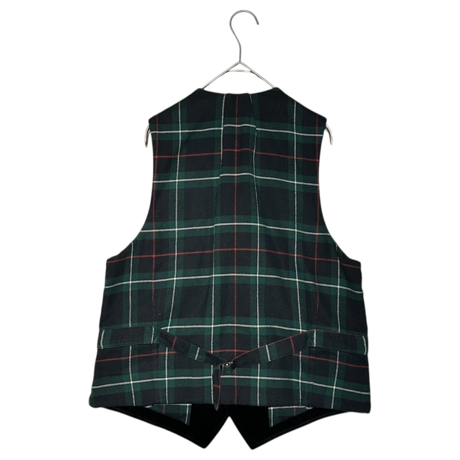 POLO RALPH LAUREN(ポロラルフローレン) 90's~00's Velour Tartan Check Gilet ベロア タータン チェック ジレ JR-RL-LW-3241 M ブラック×グリーン 90年代~ ヴィンテージ ベスト