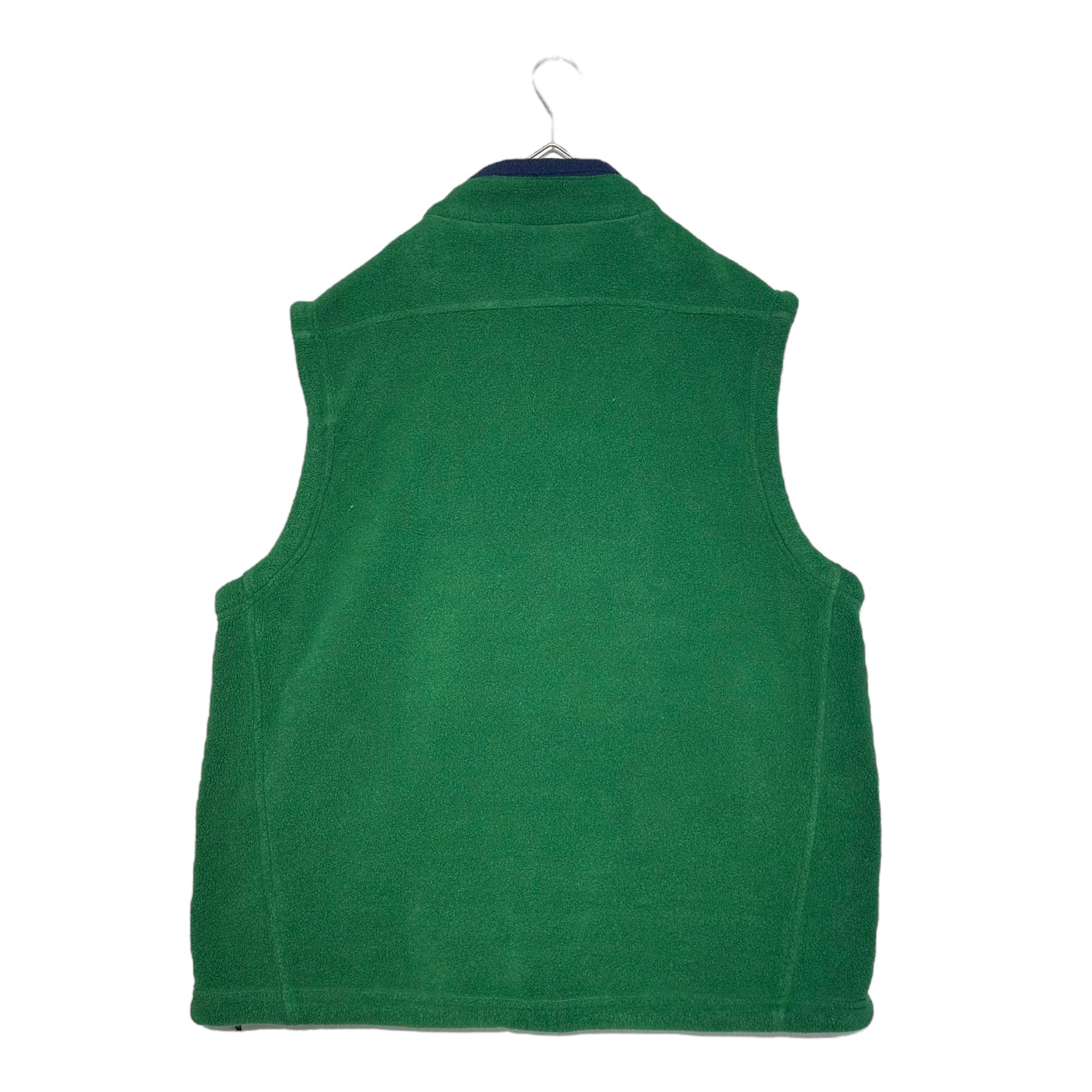 POLO RALPH LAUREN(ポロラルフローレン) 90's zip up fleece vest ジップアップ フリース ベスト XL グリーン×ネイビー ヴィンテージ 古着
