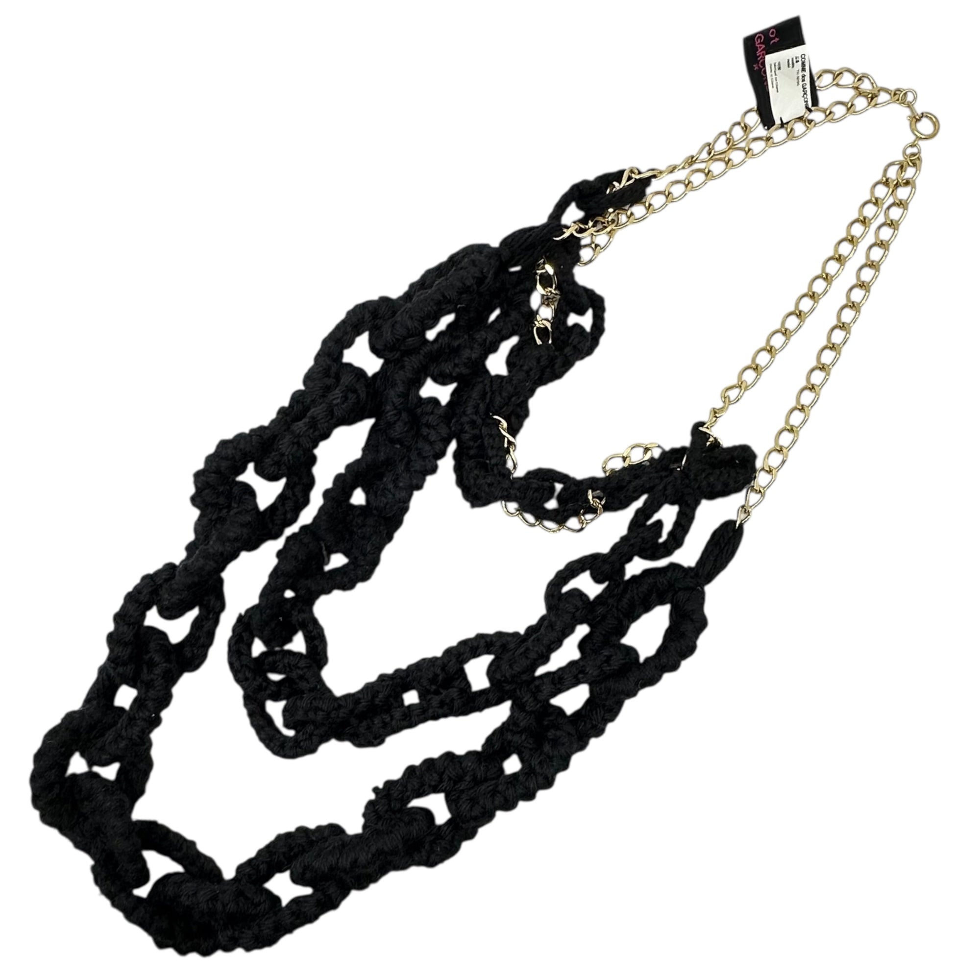 tricot COMME des GARCONS(トリココムデギャルソン) Triple-Strand Knit Chain Necklace 3連 ニット チェーン ネックレス TH-N205 ブラック×ゴールド