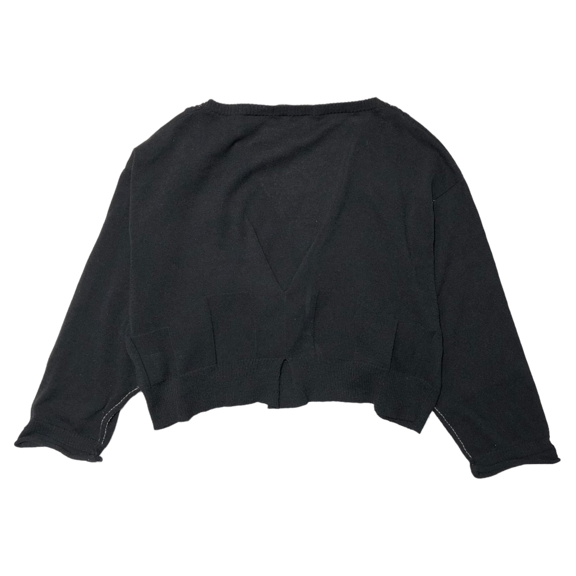 MARITHE FRANCOIS GIRBAUD(マリテフランソワジルボー) 00's Gimmick short length cardigan ギミック ショート丈 カーディガン F6-8169 S ブラック Y2K ニット ボレロ