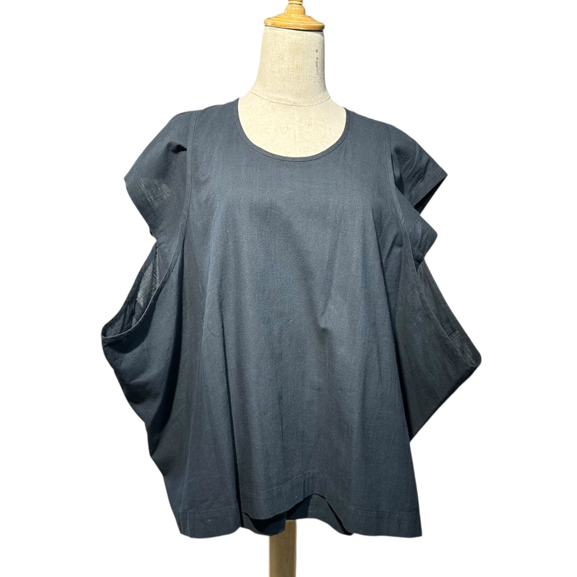 COMME des GARCONS(コムデギャルソン) 80's Sleeveless Layered cut and sew 80年代 ノースリーブ レイヤード カットソー FREE ネイビー