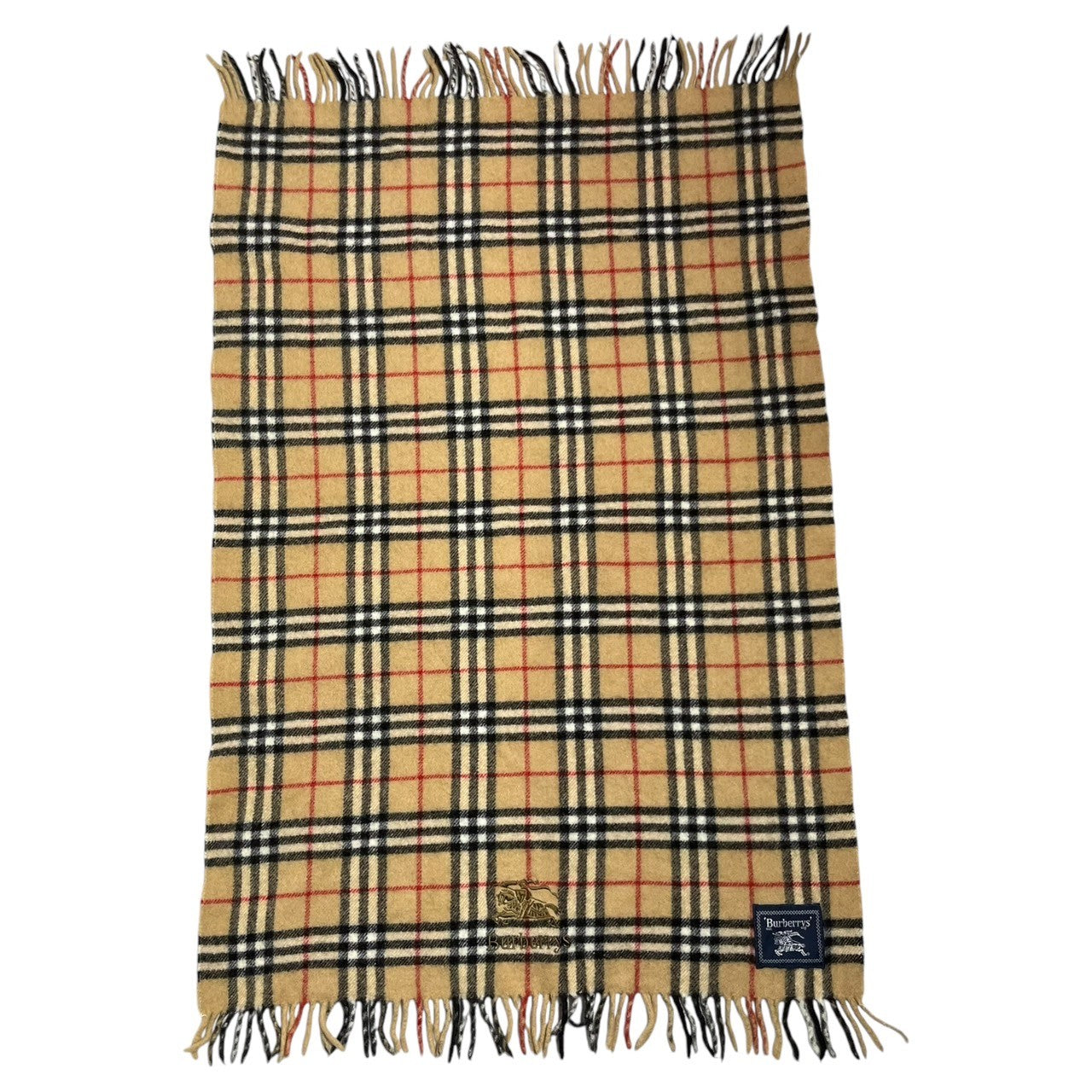 Burberrys(バーバリーズ) ノヴァチェックウールマフラー/ブランケット/ホースロゴ刺繍/ストール ベージュ