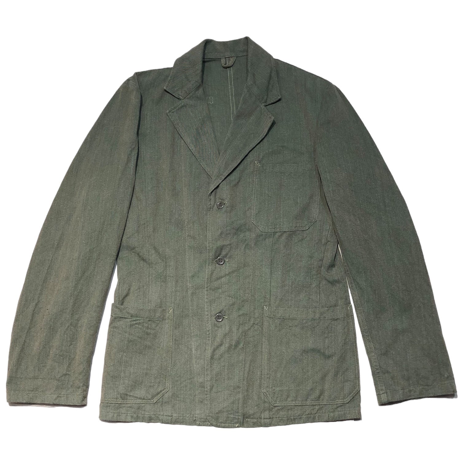 Swedish army(スウェーデン軍) 60's Prisoner setup プリズナー セットアップ 48(L程度) カーキグリーン FRISTADS SANFOR 60年代 ヴィンテージ