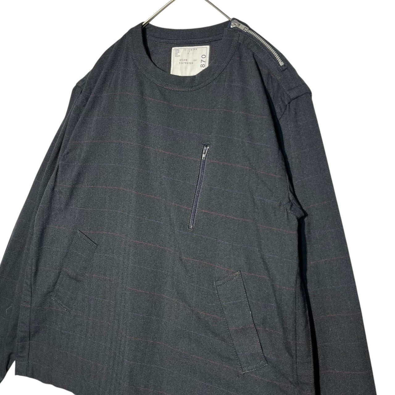 sacai(サカイ) PULL OVER SHIRTS ヘリンボーン チェック ナイロン プルオーバー シャツ 15-00870M 2 グレー ジャケット