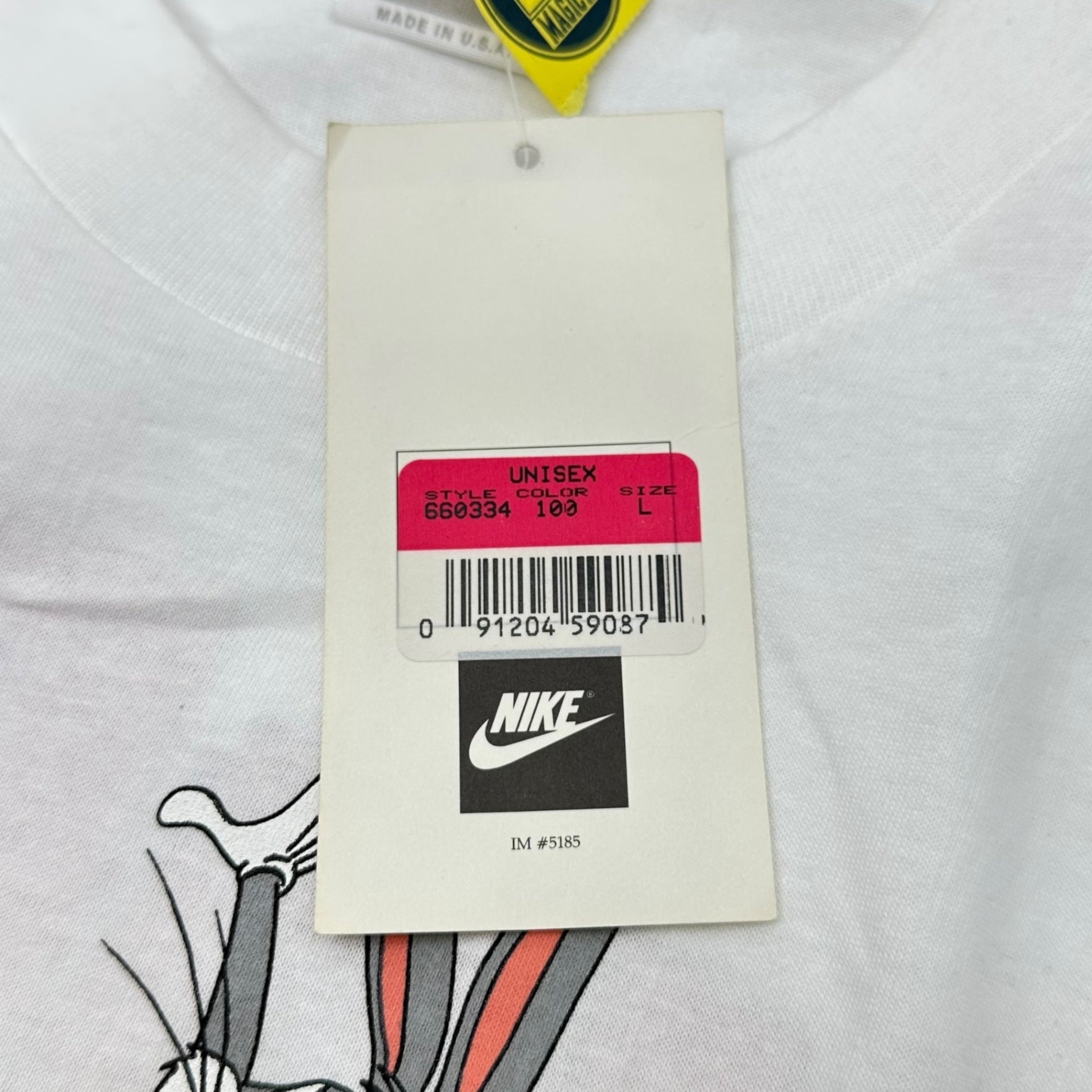 NIKE(ナイキ) 90's HARE JORDAN and AIR JORDAN ジョーダン バックスバニー プリント Tシャツ 660334-100 L ホワイト 90年代 ヴィンテージ デッドストック