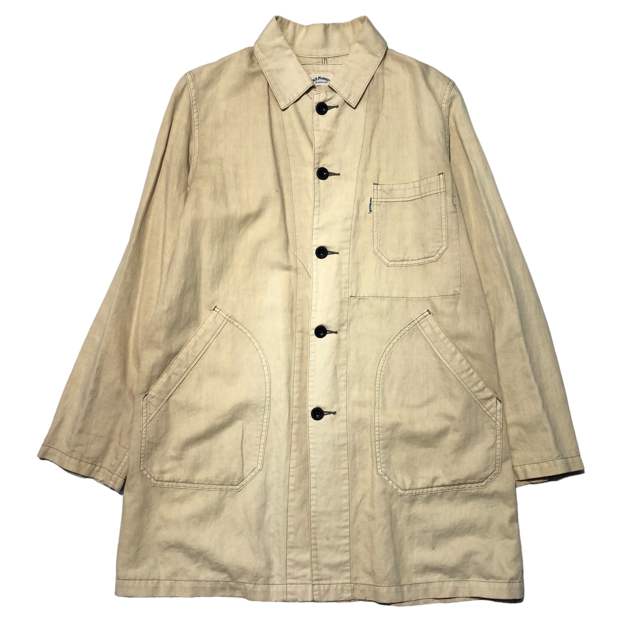 HOLLYWOOD RANCH MARKET(ハリウッドランチマーケット) コットン リネン ショップ コート ジャケット 700016-570 2(M程度) ベージュ