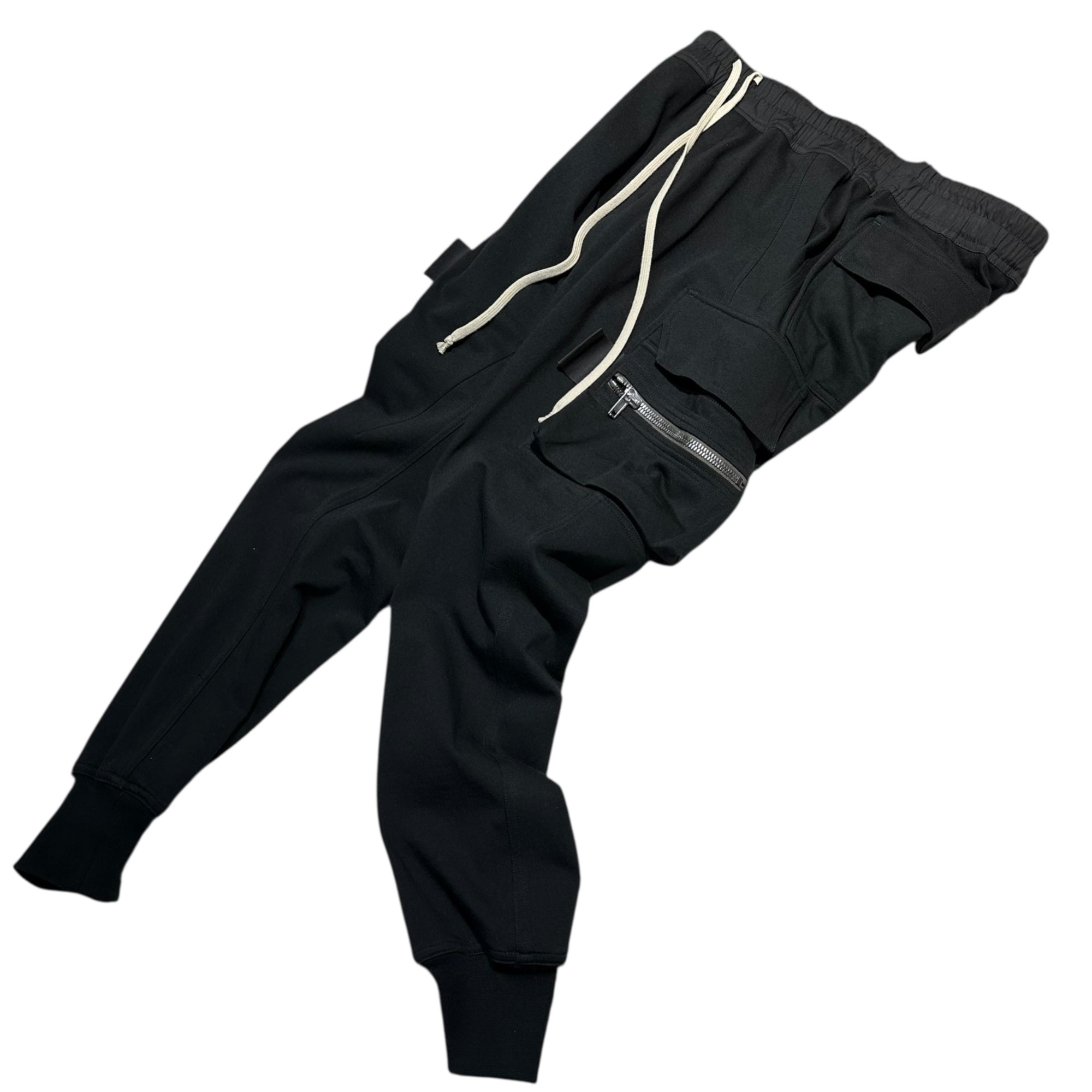 Rick Owens(リックオウエンス) 22AW MASTODON CARGO PANT マストドン カーゴ パンツ スウェット ジョグ RU02B2396-BA 52(XL程度) ブラック