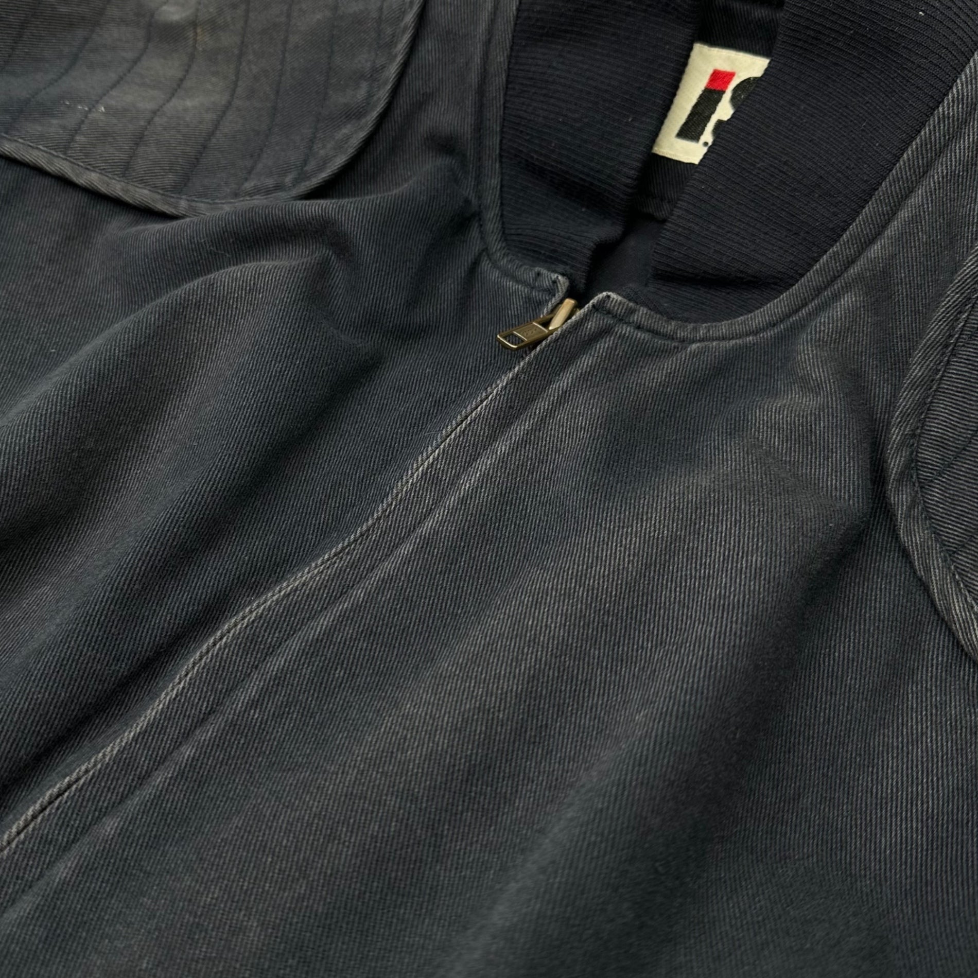 i.s. ISSEY MIYAKE(アイエス イッセイミヤケ) 80's Vintage bomber jacket designed by Tsumori Chisato 80年代 ツモリチサトデザイン ヴィンテージ ボンバー ジャケット RG33397 9(M程度) ネイビー モノクロロゴ 少数生産 稀少品 イッセイミヤケインターナショナル