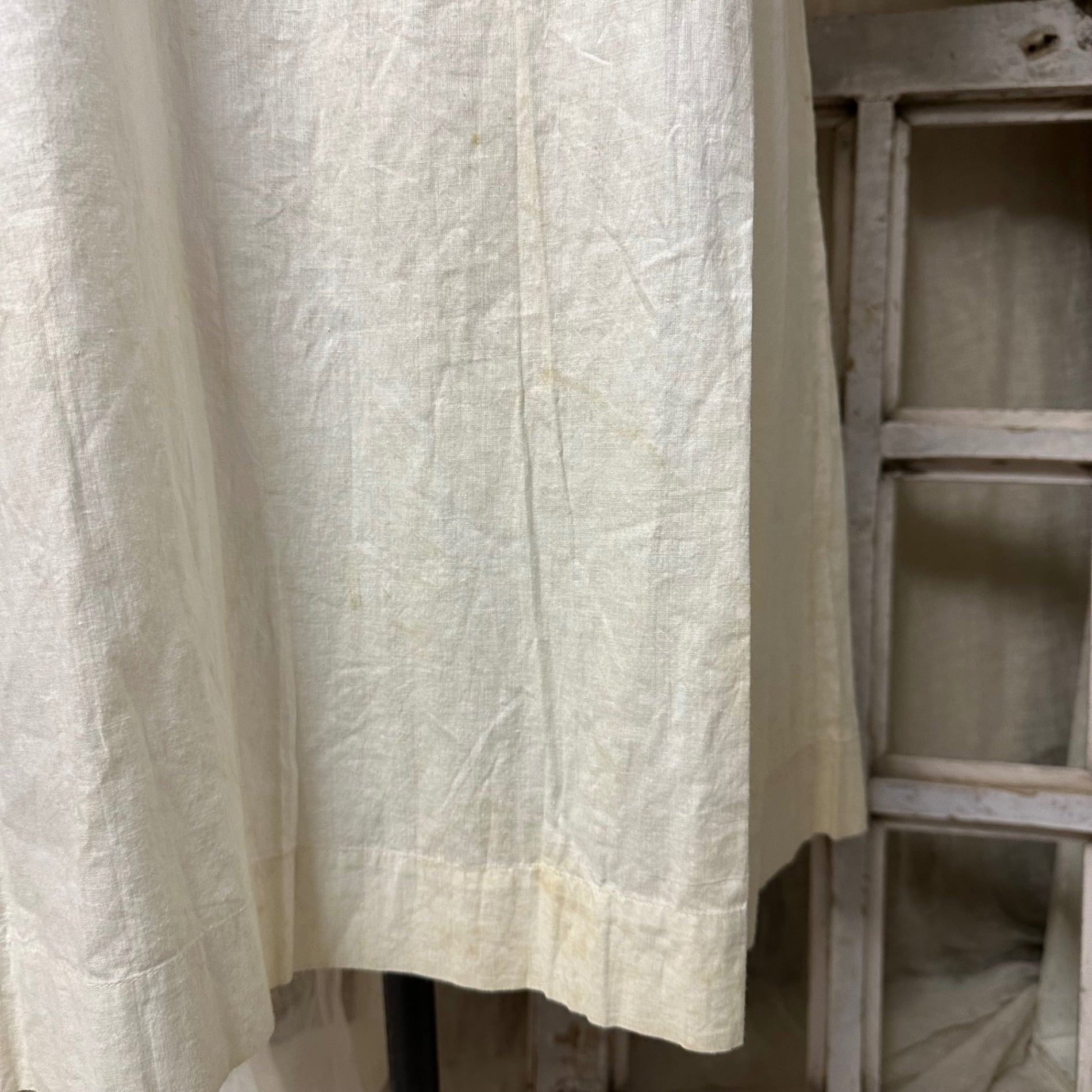 Euro Vintage(ヨーロッパヴィンテージ) Innocence_50's~ cotton lace long plain dress/コットンレースロング無地ワンピース 表記なし(Mサイズ程度) ベージュ