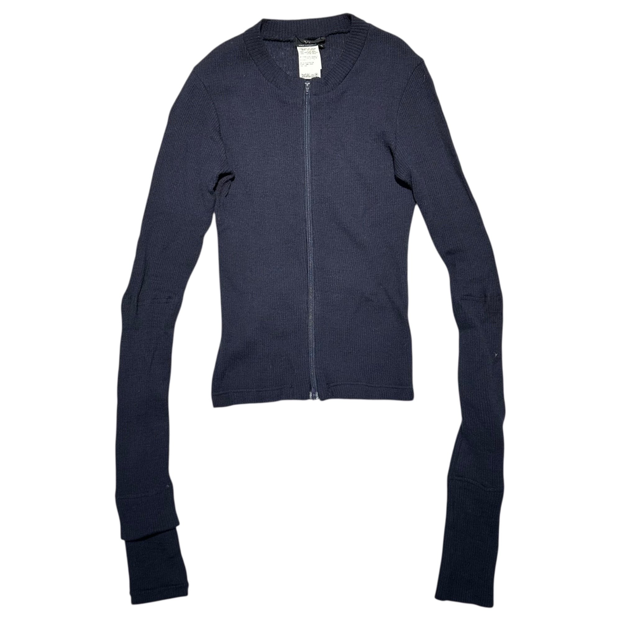 Y's(ワイズ) Super Long Sleeve Zip-Up Rib Knit スーパー ロングスリーブ ジップアップ リブ ニット YM-T24-870 3(L程度) ネイビー