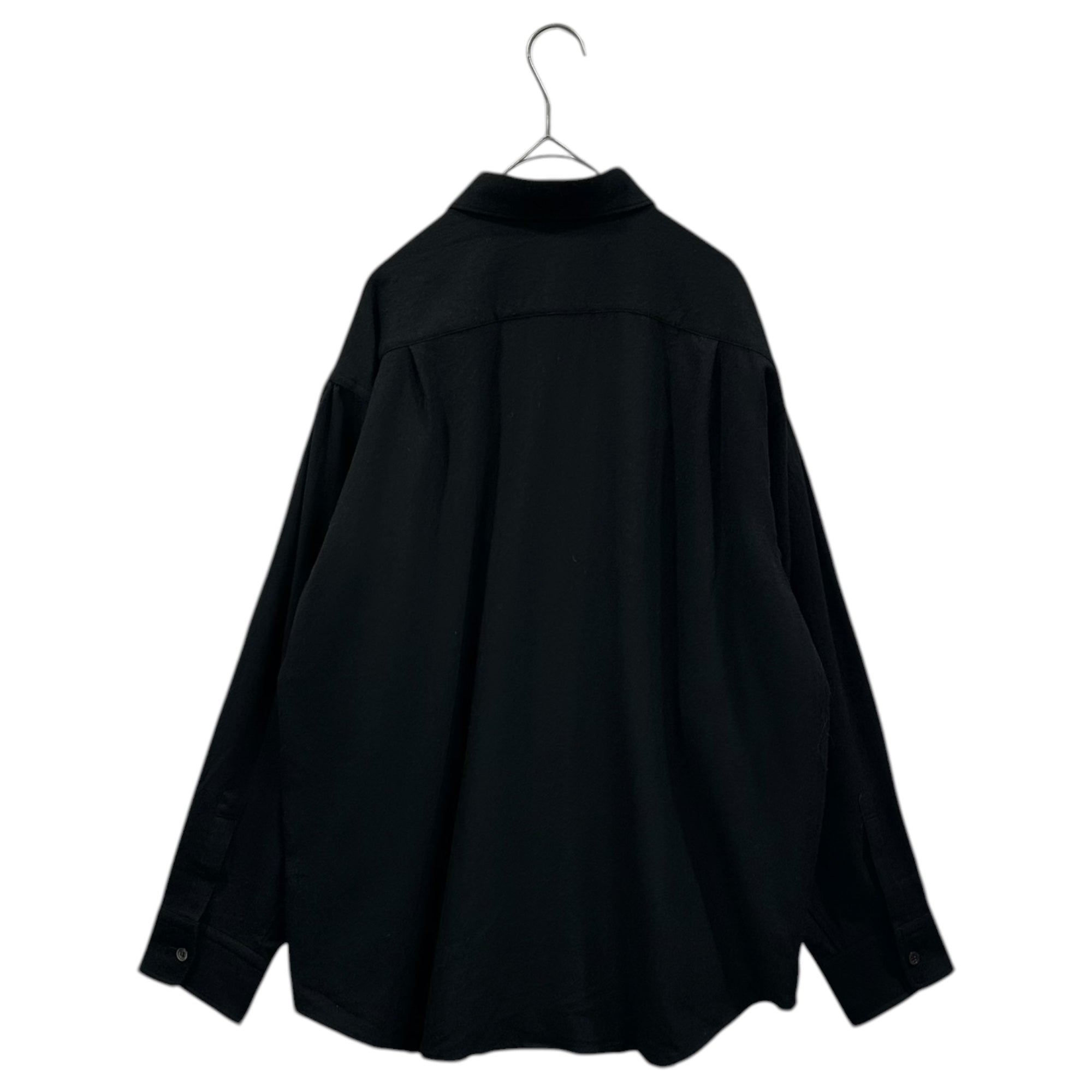 COMME des GARCONS(コムデギャルソン) 80's Knit Lace Patch Wool L/S Shirt 80年代 ニット レース パッチ ウール 長袖 シャツ ブラック×レッド ヴィンテージ 稀少アイテム