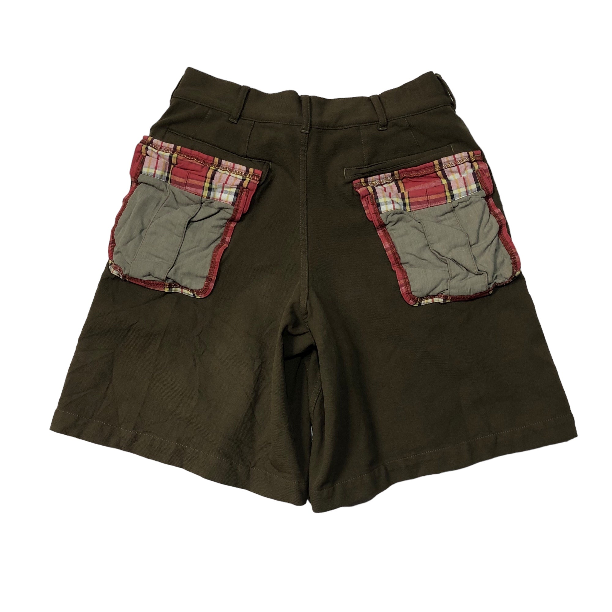 COMME des GARCONS HOMME PLUS(コムデギャルソンオムプリュス) 10SS Pocket switching polyester fulled carpet shorts ポケット切替 ポリ縮絨 ショーツ ハーフパンツ PE-A012 XS ブラウン×レッド