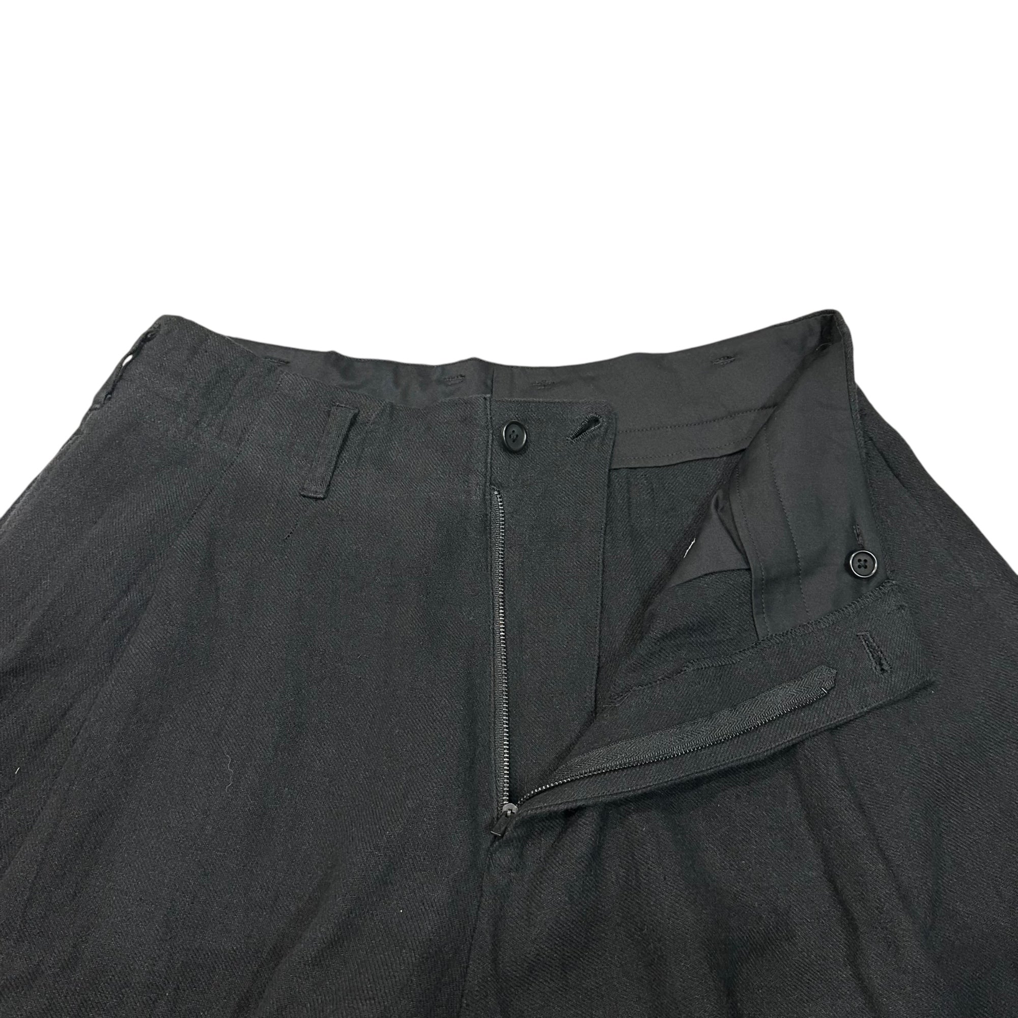 YOHJI YAMAMOTO POUR HOMME(ヨウジヤマモトプールオム) 2019SS Linen Wide Shorts リネン ワイド ショーツ ハーフパンツ HD-P62-315 2(M程度) ブラック