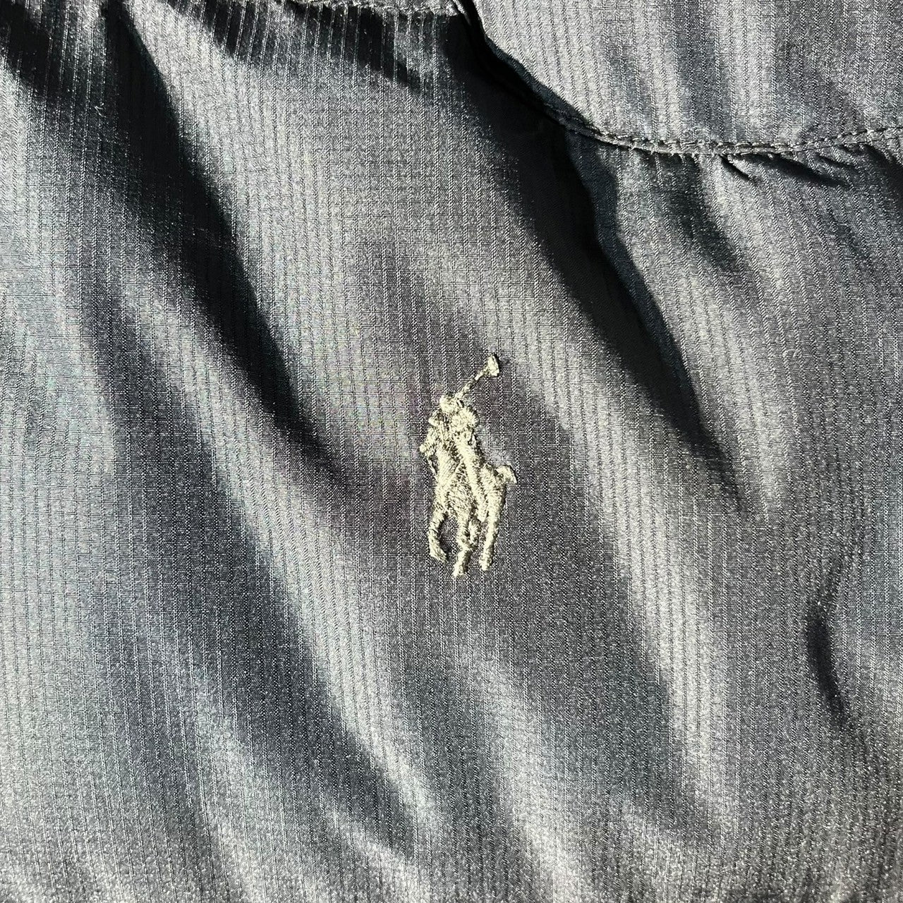 POLO RALPH LAUREN(ポロラルフローレン) Horse Logo Embroidery Nylon Hooded Down Vest ホース ロゴ 刺繍 ナイロン フーデット ダウン ベスト XL ブラック 参考定価55,000円