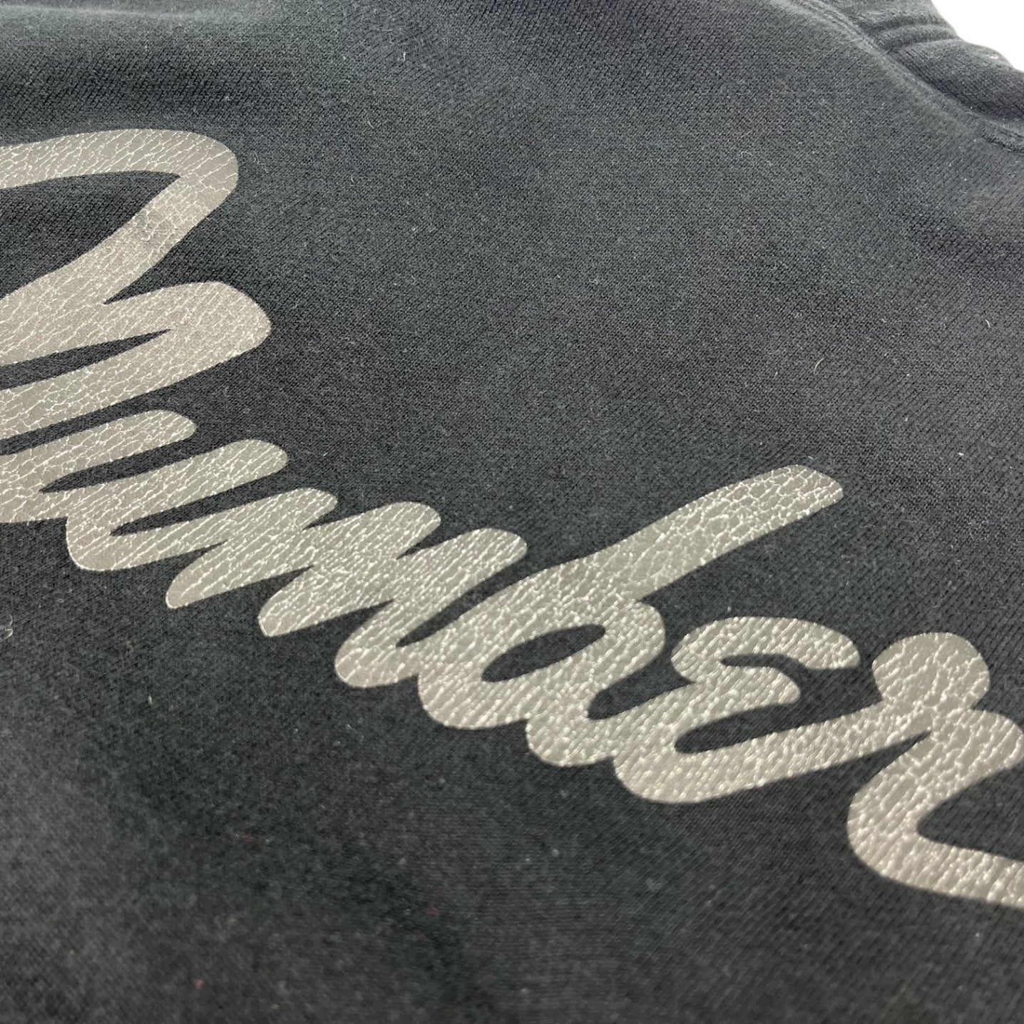 NUMBER (N)INE(ナンバーナイン) 05AW THE HIGH STREETS Fender Logo Raglan Damaged hooded sweatshirt 【ハイスト期】 フェンダー ロゴ ラグラン ダメージ パーカー スウェット 3(M) ブラック ザハイストリーツ 宮下氏 本人期