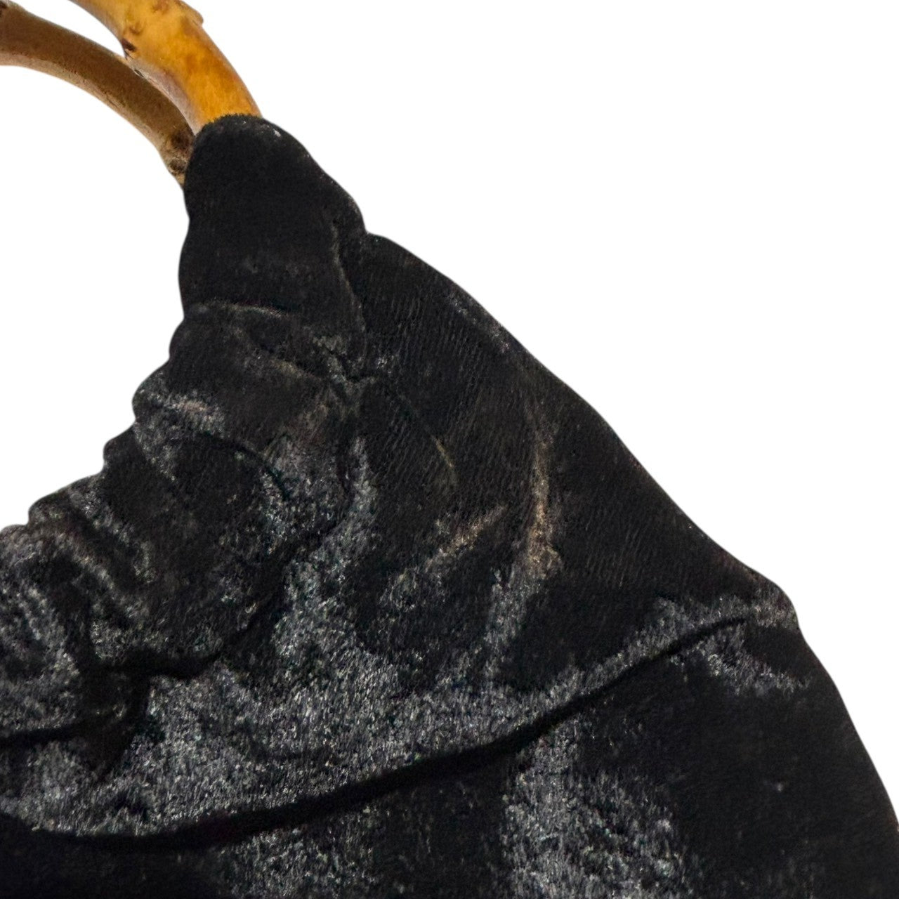 COMME des GARCONS(コムデギャルソン) 青山限定 Bamboo Handle Velour Tote Bag バンブー ハンドル ベロア トート バッグ ブラック ハンド
