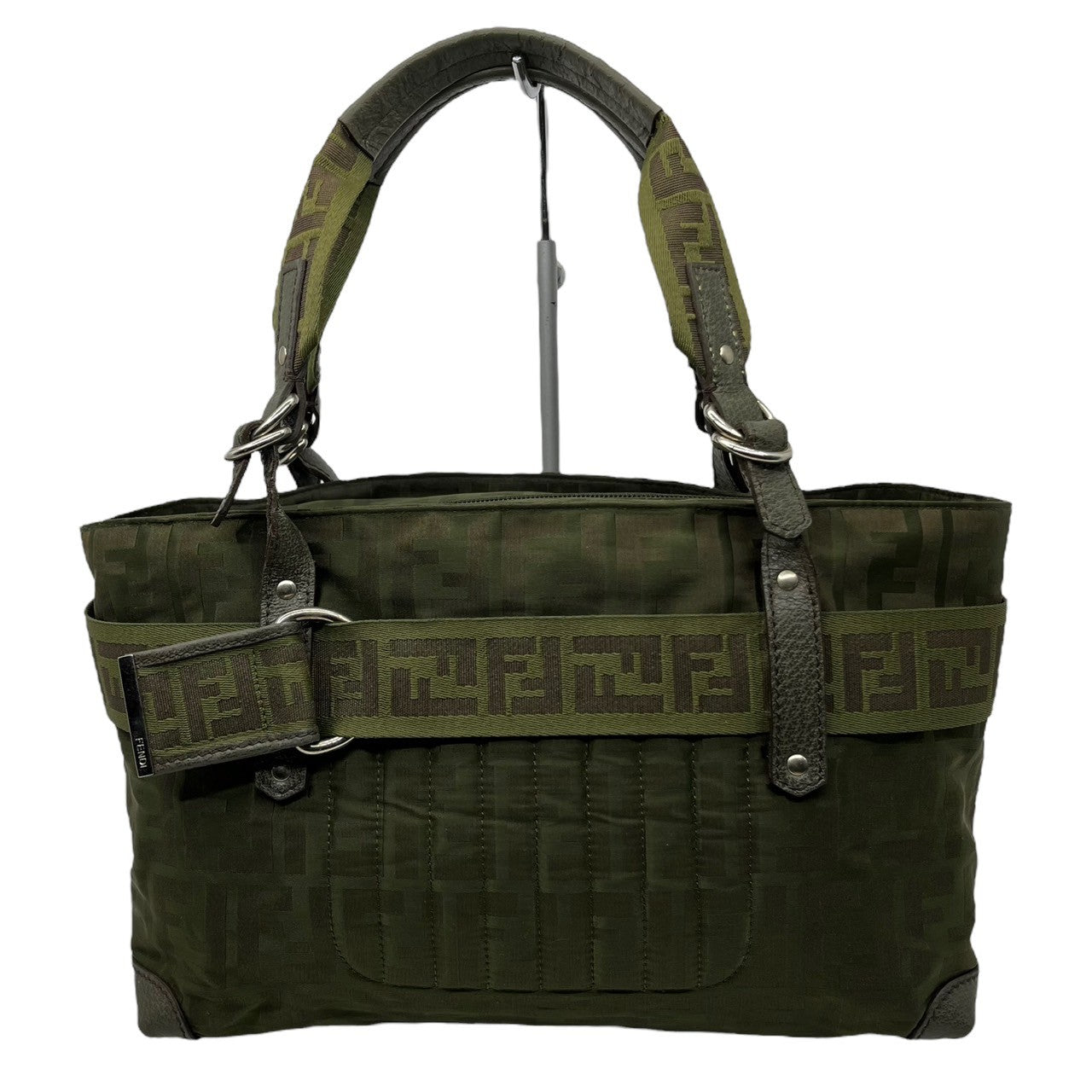 FENDI(フェンディ) belt design zucca pattern handbag ベルト デザイン ズッカ 柄 ハンド バッグ 2384-8BH143-RG5-059 モス グリーン OLD FENDI