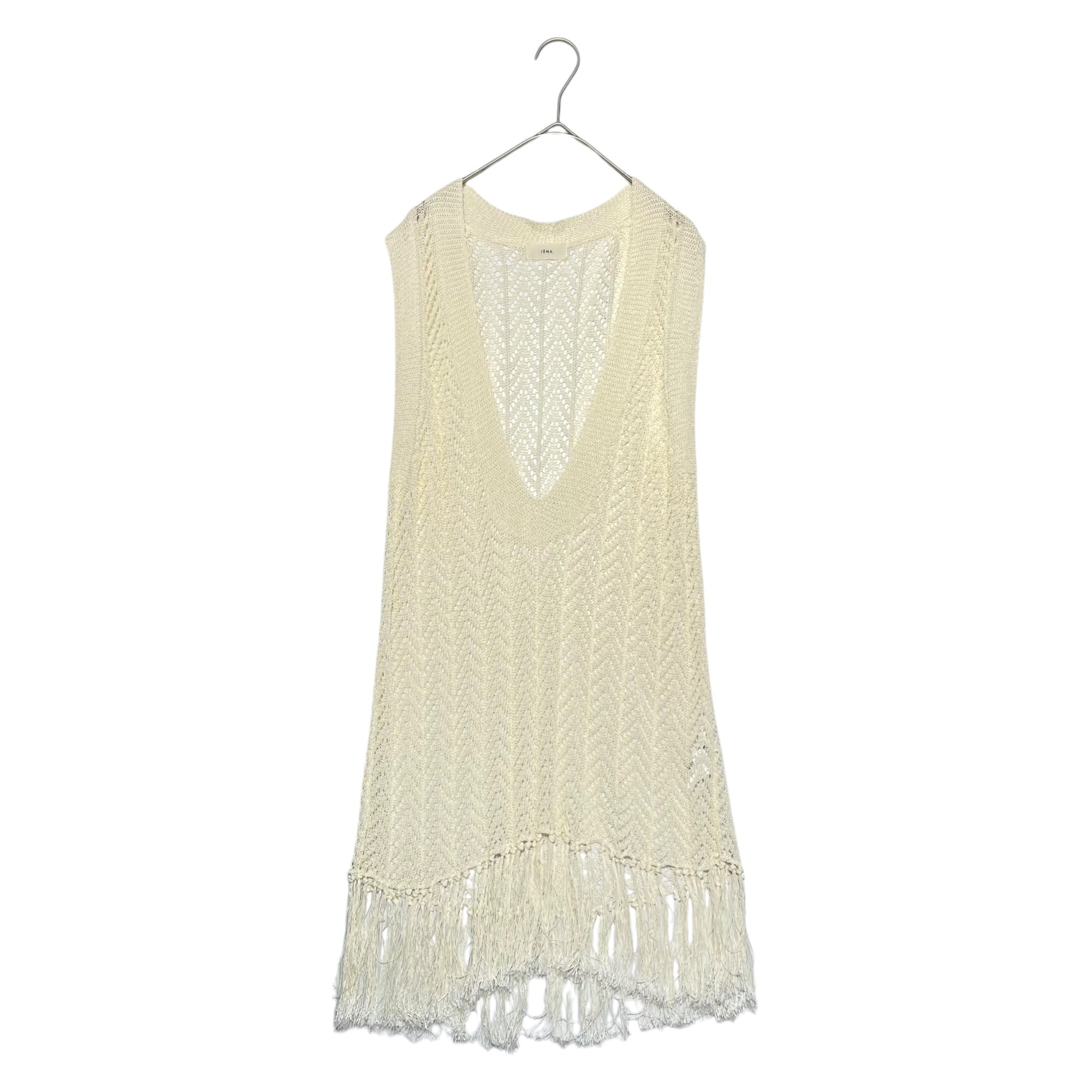 IENA(イエナ) 24SS patterned fringe vest 柄編み フリンジ ベスト 24080900318010 FREE アイボリー