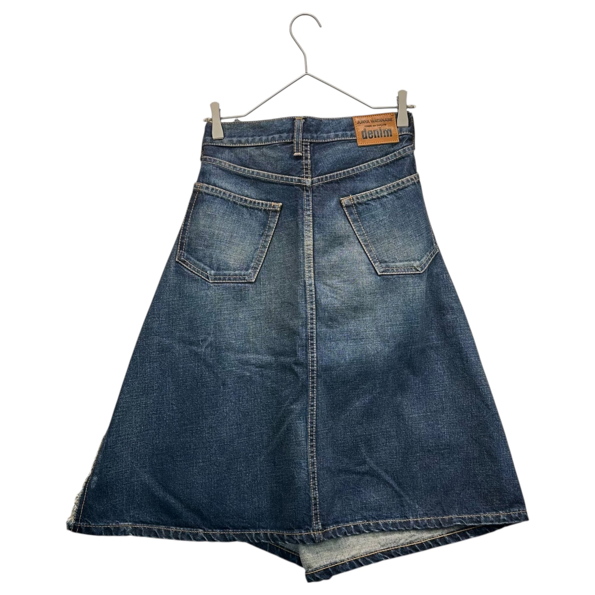 COMME des GARCONS JUNYA WATANABE(コムデギャルソンジュンヤワタナベ) 11SS Asymmetrical Design Denim Skirt アシンメトリー デザイン デニム スカート JZ-S201 L インディゴ AD2010 USED加工