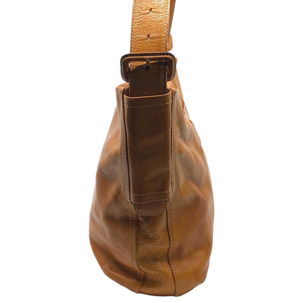 genten(ゲンテン) leather shoulder bag レザー ショルダー バッグ 本革 大きめ 収納多い マロン ブラウン