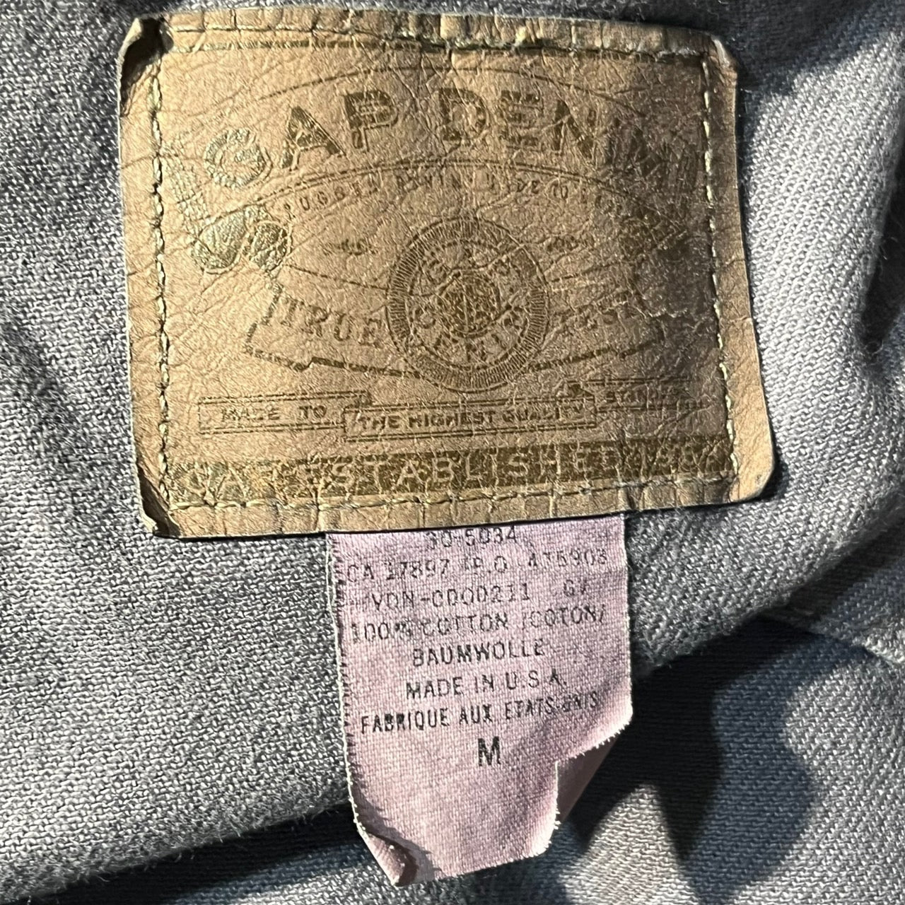 OLD GAP(オールドギャップ) 90's 襟レザートラッカージャケット S/M グレー