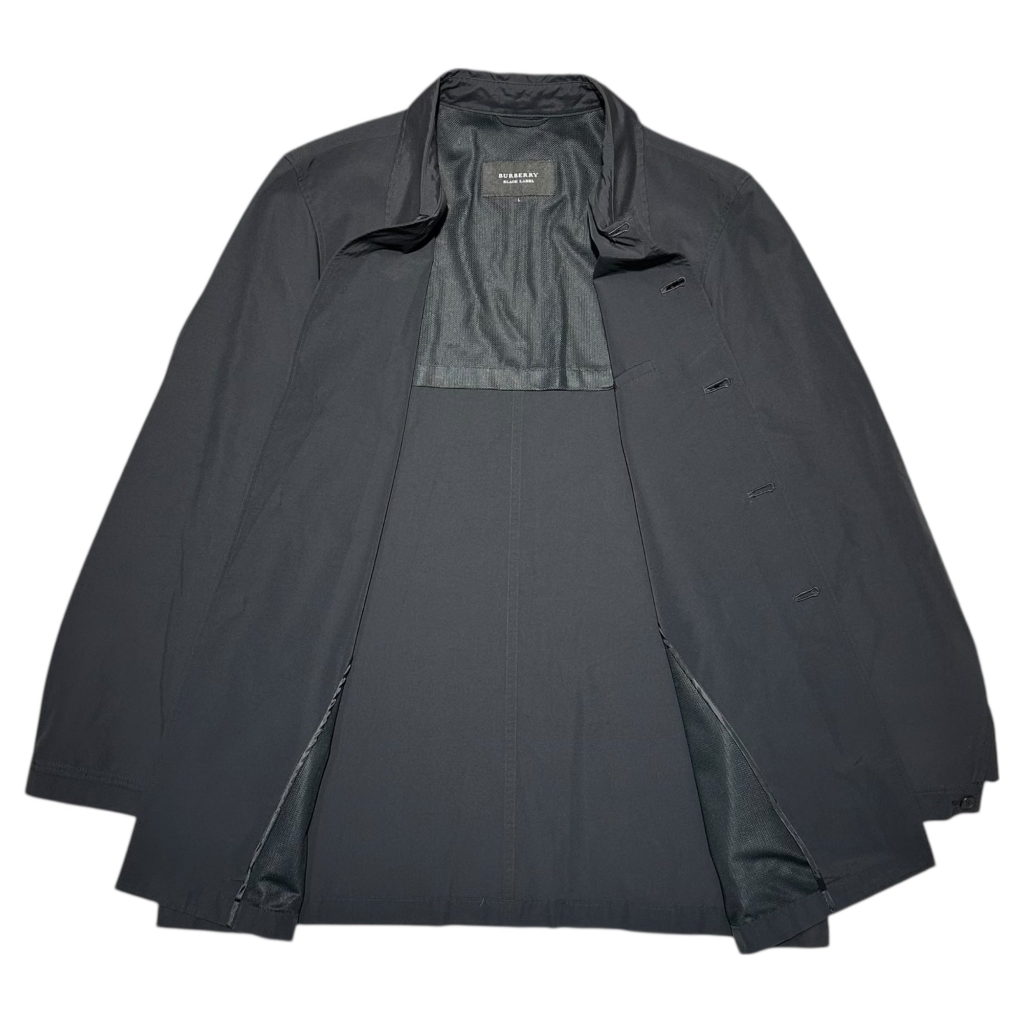 BURBERRY BLACK LABEL(バーバリーブラックレーベル) 60/40 Cotton Nylon Stand Collar Coat コットン ナイロン ステンカラー コート BMP75-807-09 L ブラック