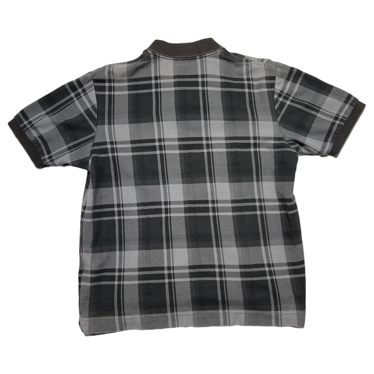 A BATHING APE(アベイシングエイプ) 00's One point logo check polo shirt ワンポイント ロゴ チェック ポロ シャツ 表記無し(M程度) グレー