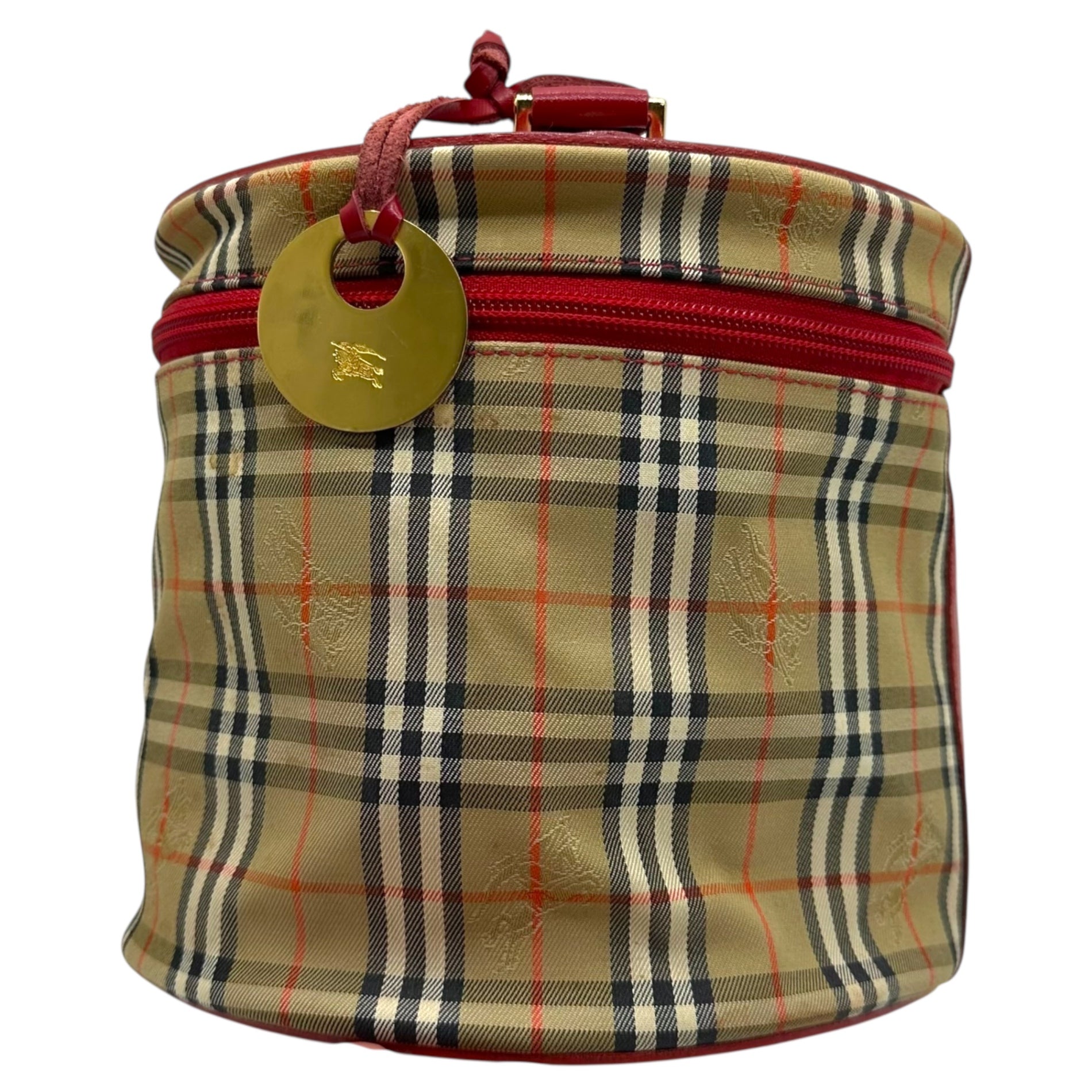 Burberry’s(バーバリーズ) Nova Check Vanity Bag Pouch ノバチェック バニティ バッグ ポーチ ベージュ×レッド