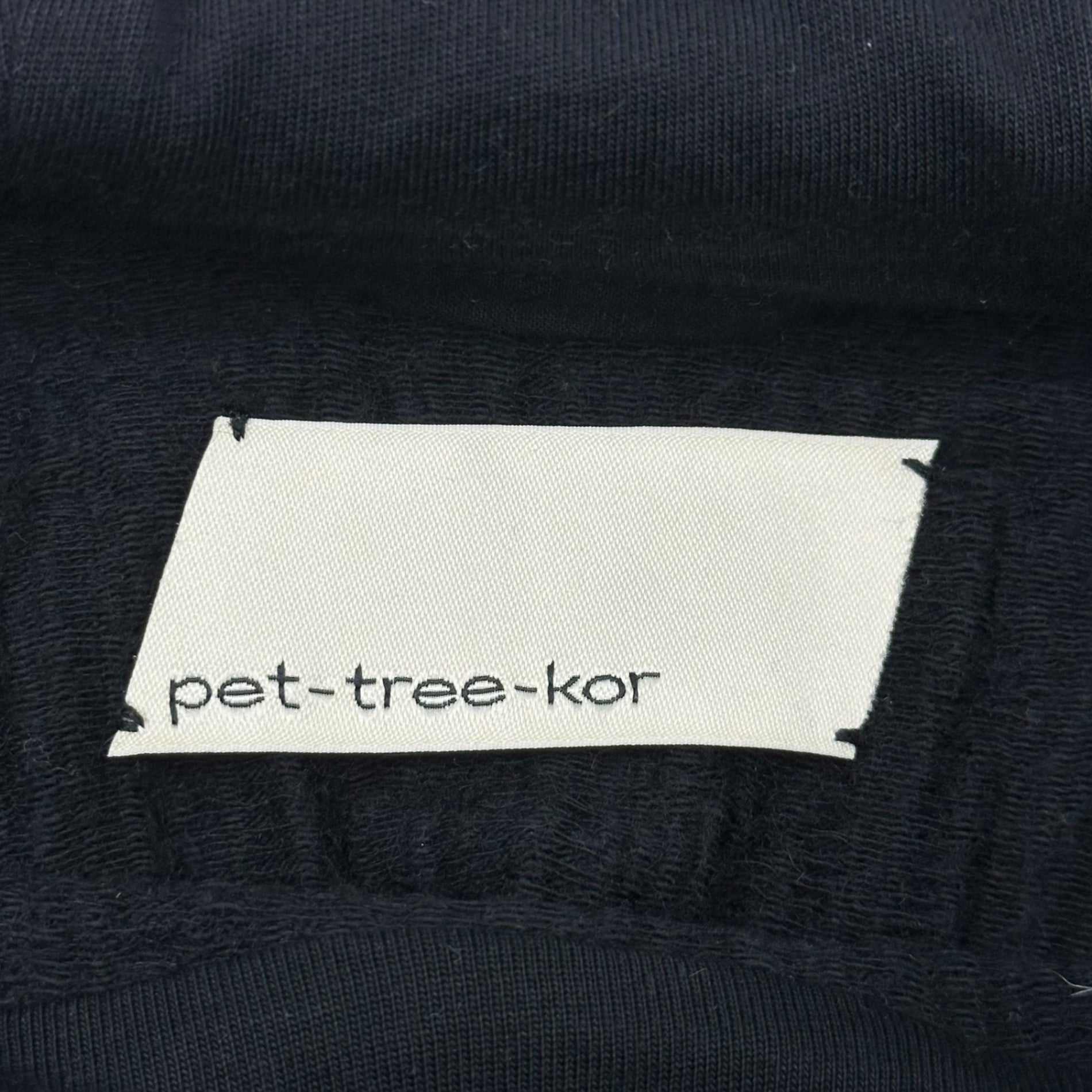 pet-tree-kor(ペットツリーコア) 22AW Drawcord Random Rib Hoodie ドローコード ランダムリブ プルオーバー パーカー PTK22AWH01A 44 ブラック